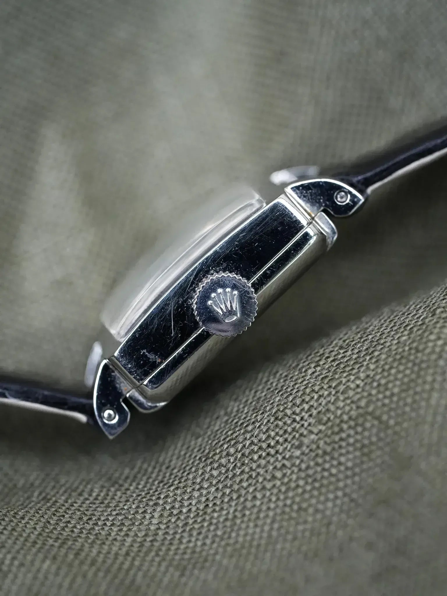 Vintage Rolex Precision 3458 Watch Steel — Square Silver Dial 
