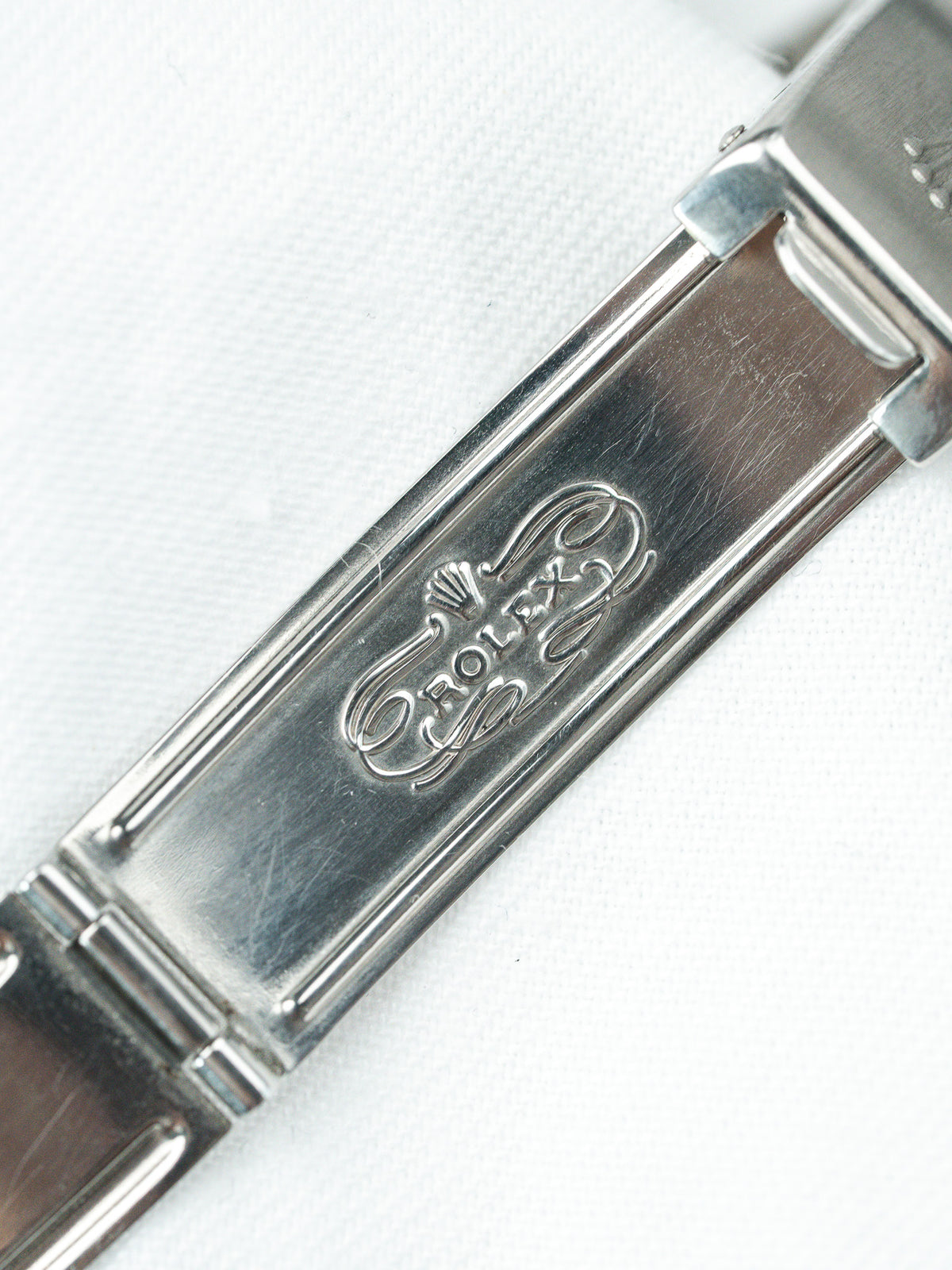Inside of the Rolex-signed clasp - Rolex Oysterdate Precision 6694 Watch - Atelier Victor
