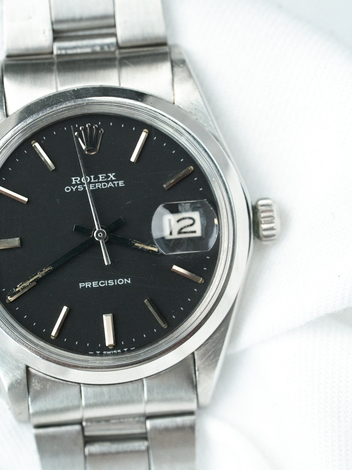 Dial and Cyclops lens - Rolex Oysterdate Precision 6694 Watch - Atelier Victor