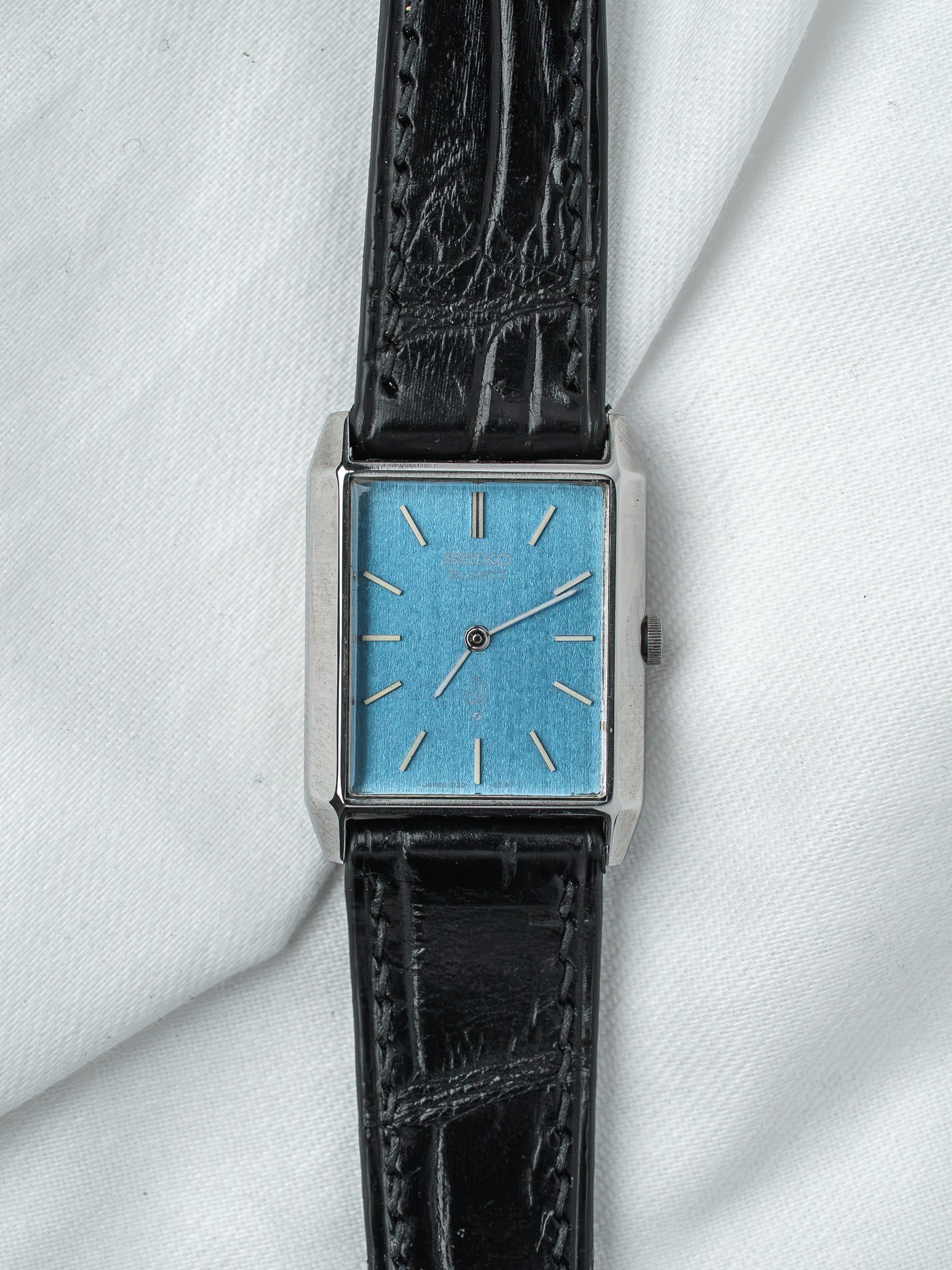 Seiko 4130-5010 Watch Steel — Tank Blue Dial (1975) - Atelier Victor