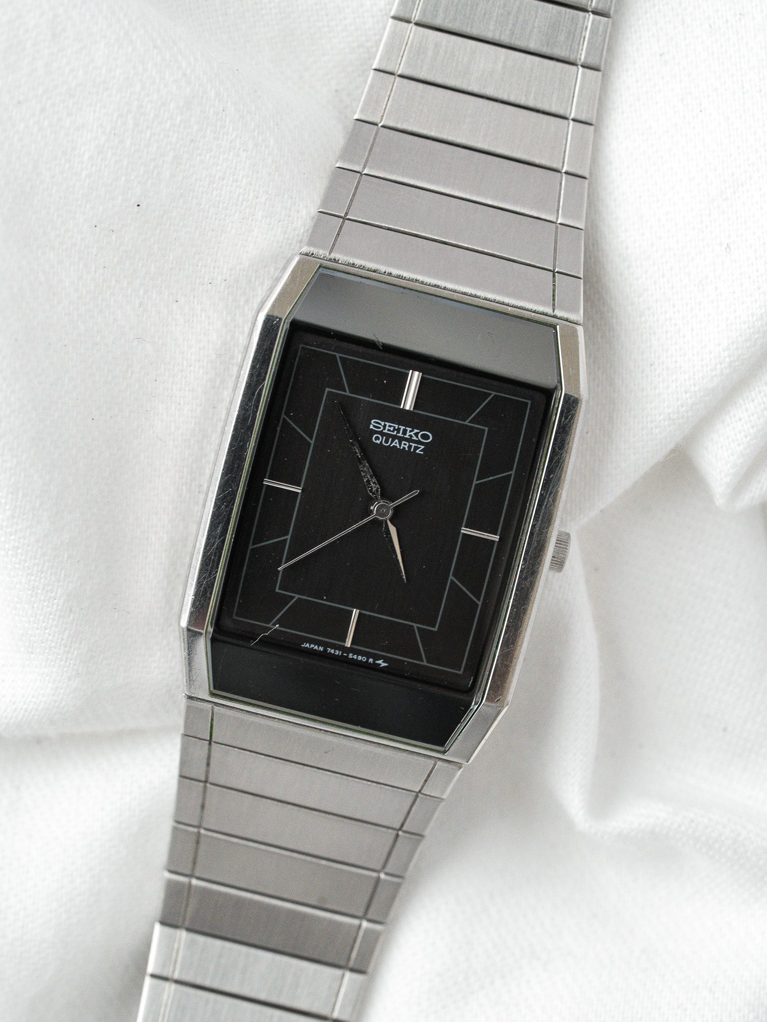 稼働 SEIKO セイコー クォーツ 7431-5360 腕時計 ヴィンテージ Vintage Seiko 7431-5360 Steel Black Watch | Atelier Victor