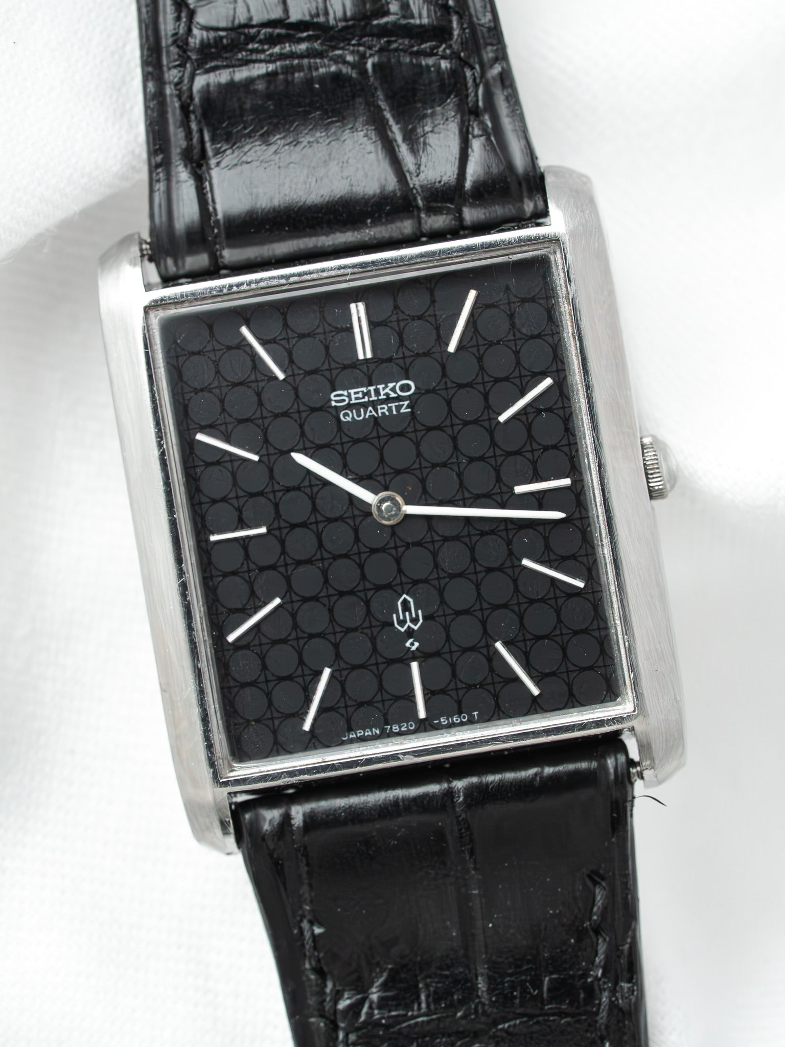 Seiko 7820-5130 Watch Steel — Tank Dial Circles (1980s) - Atelier