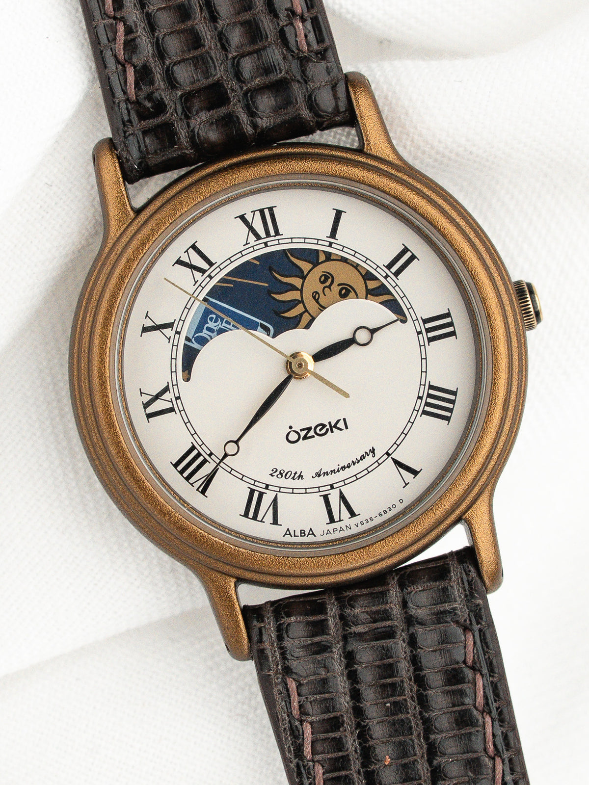 Correa de cuero marrón hecha a mano - Reloj Seiko Alba Ozeki 280e Vintage - Atelier Victor