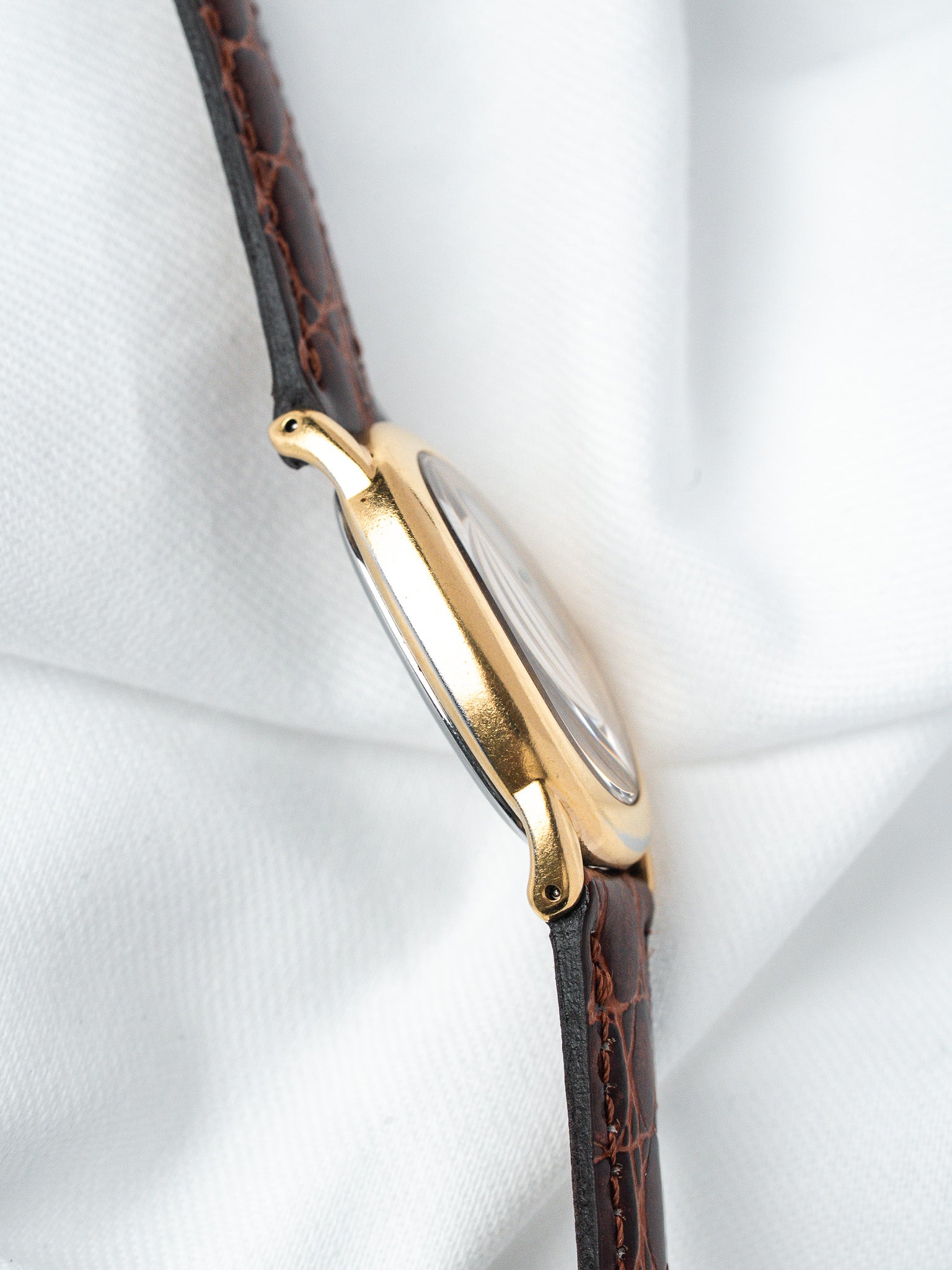 Vintage Seiko Baignoire Gold-Plated Watch — White Dial Breguet Numerals (1999) 