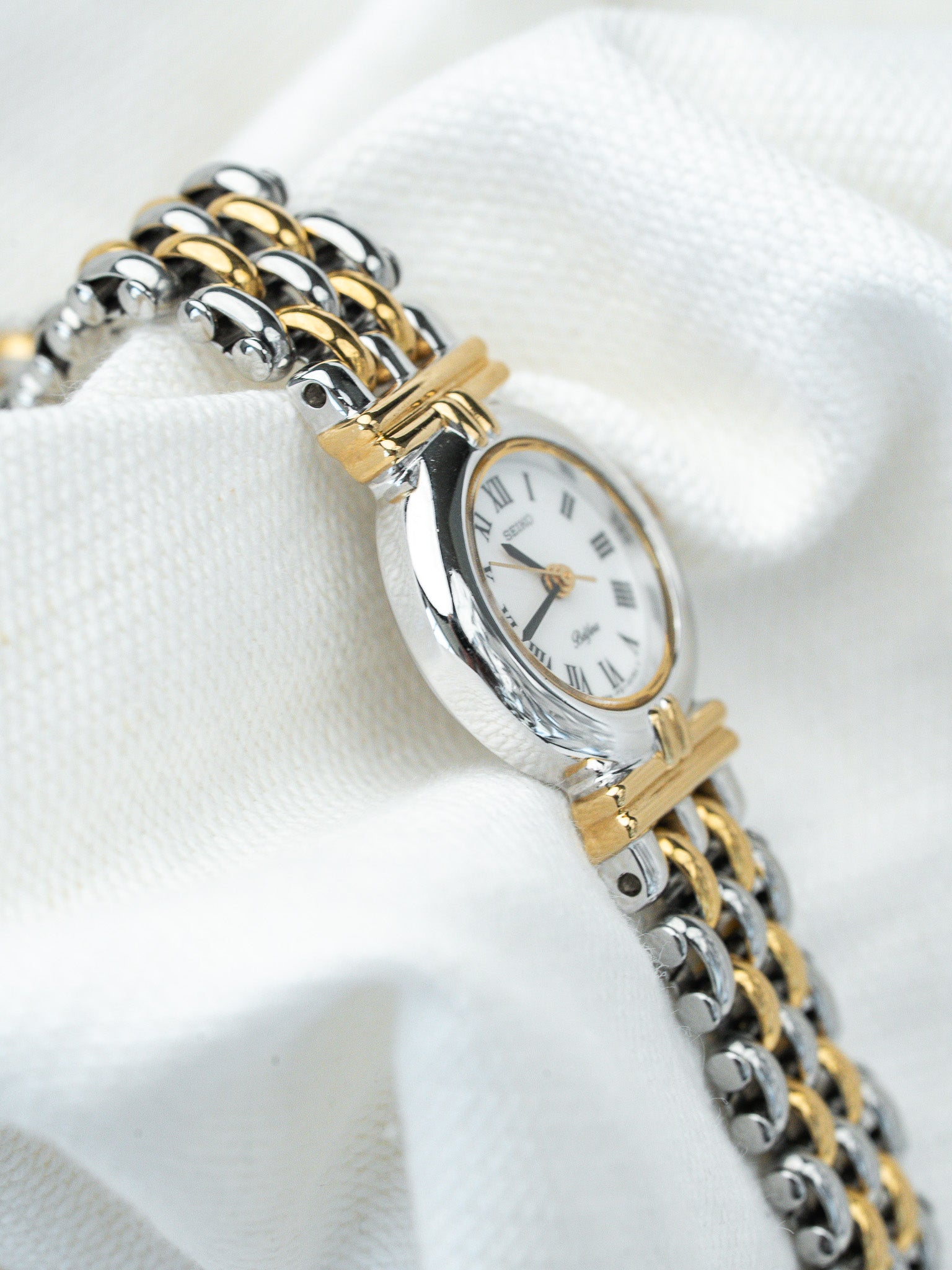 Vintage Belfina Watch - Steel Gold Mesh Central Lugs (1989