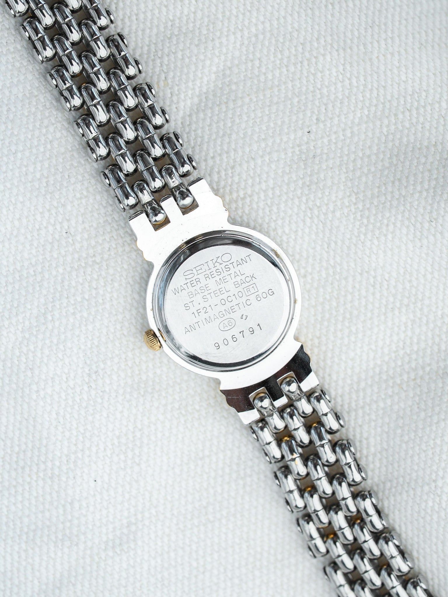 Montre Seiko Belfina Vintage - Maille Acier Or Cornes Centrales (1989) - Atelier Victor
