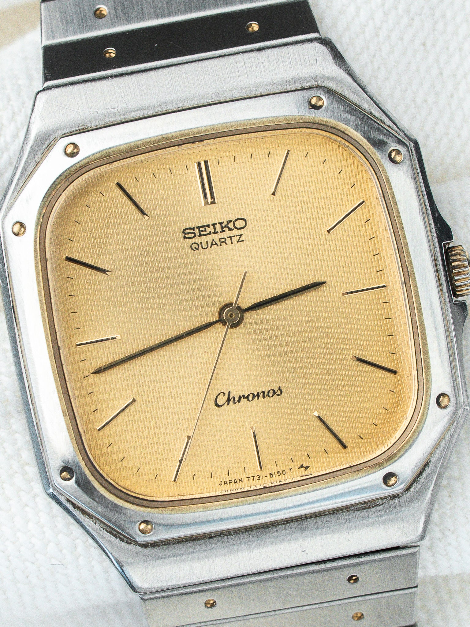 Montre Seiko Chronos Vintage - 7731-5130 Acier Or Guilloché (1974) - Atelier Victor