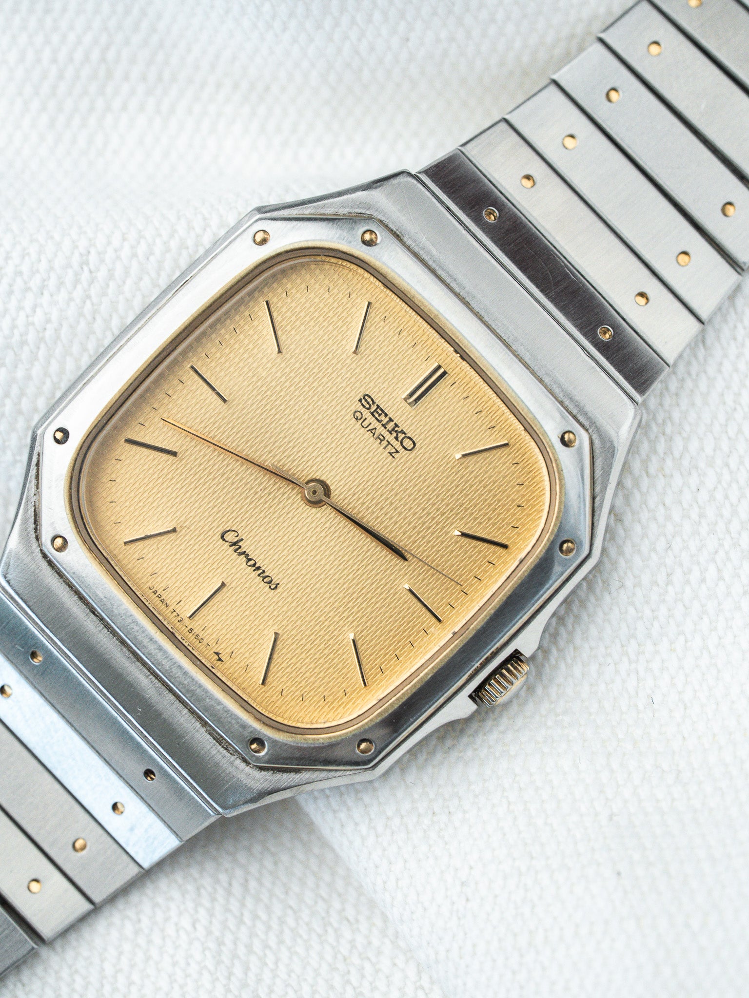 Montre Seiko Chronos Vintage - 7731-5130 Acier Or Guilloché (1974) - Atelier Victor