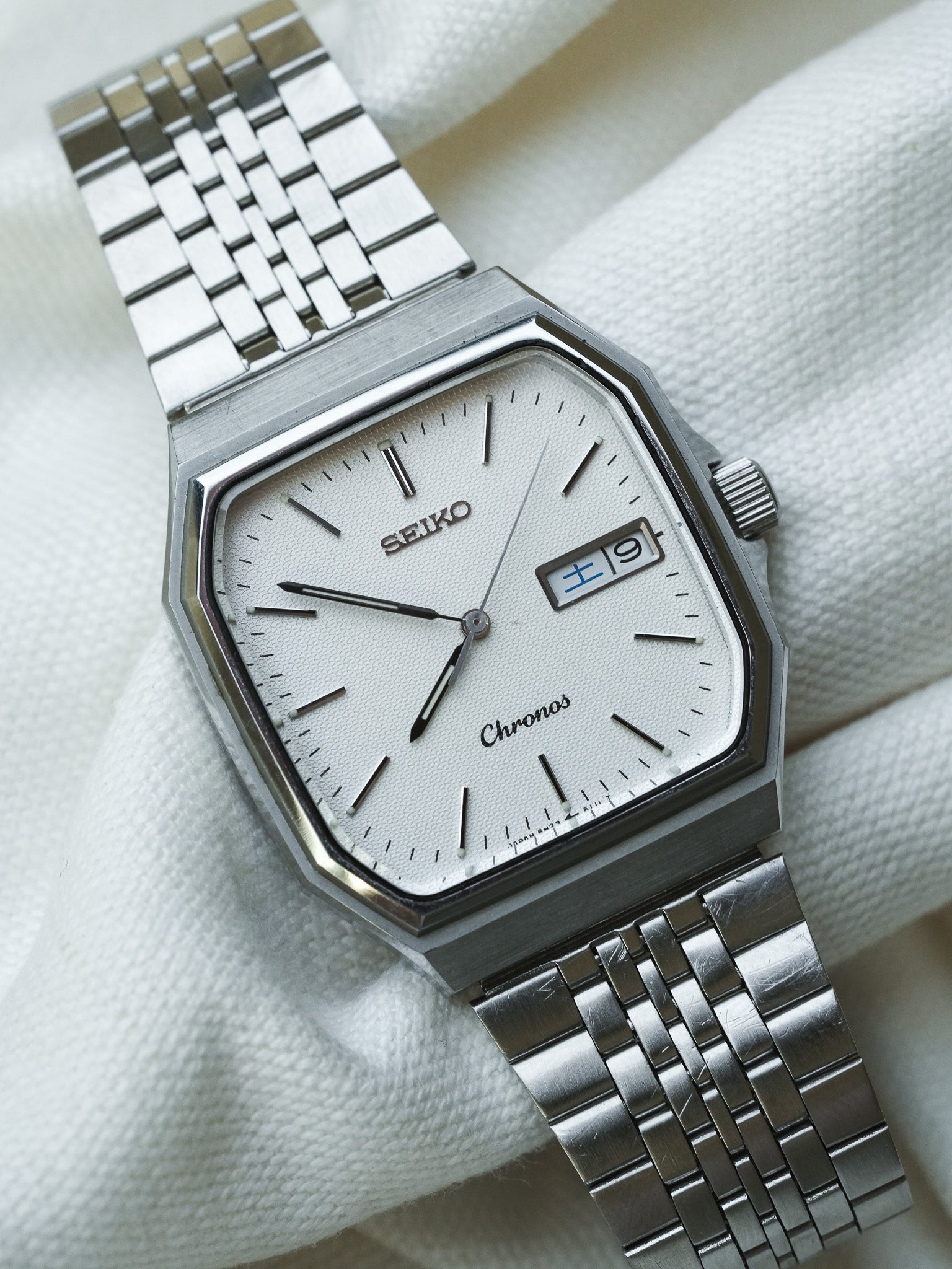 Vintage Chronos Watch Seiko - TV Daydate Stainless Steel Mesh