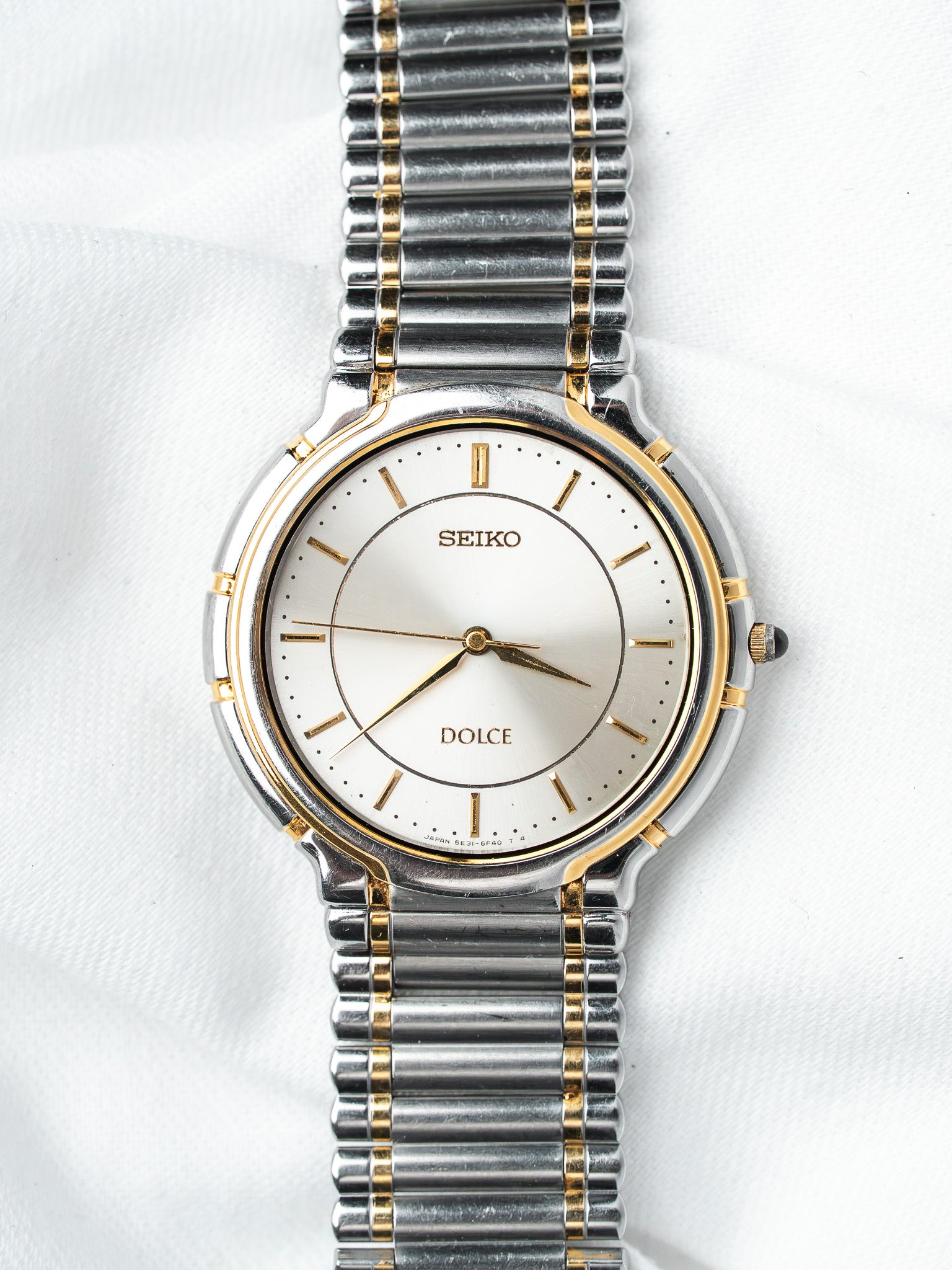 Vintage Seiko Dolce 5E31-6C70 Two-Tone Watch — Two-Tone Dial (1992