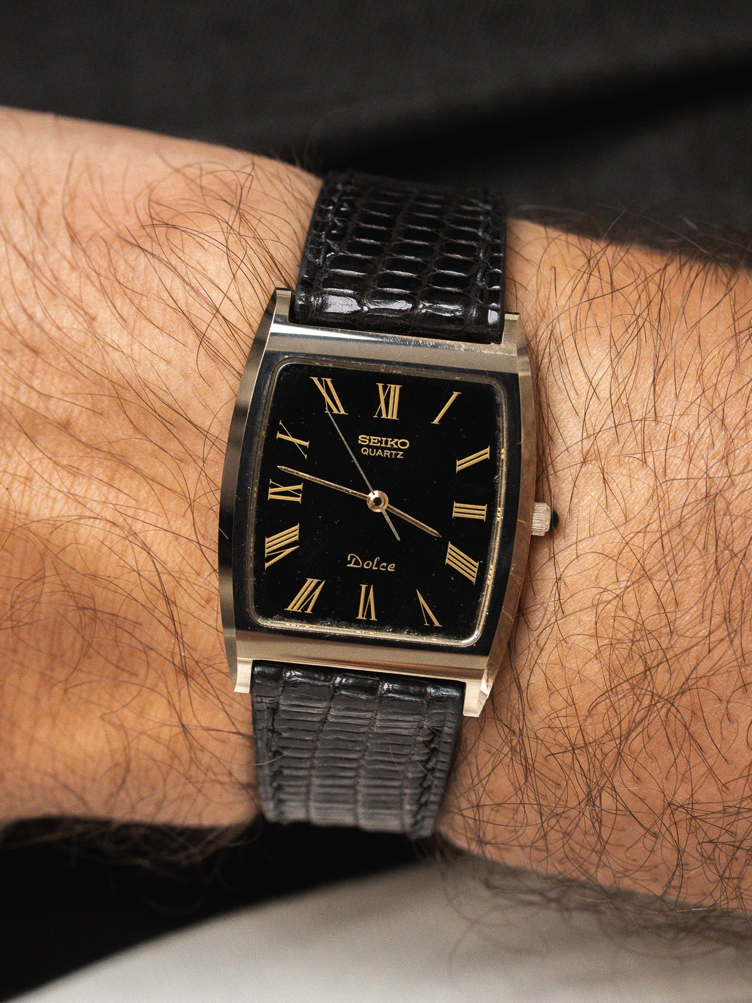 【SEIKO Dolce】クォーツ腕時計 黒文字盤 メンズ 6030-5320 Vintage Seiko Dolce Watch 6030-5320 Black | Atelier Victor