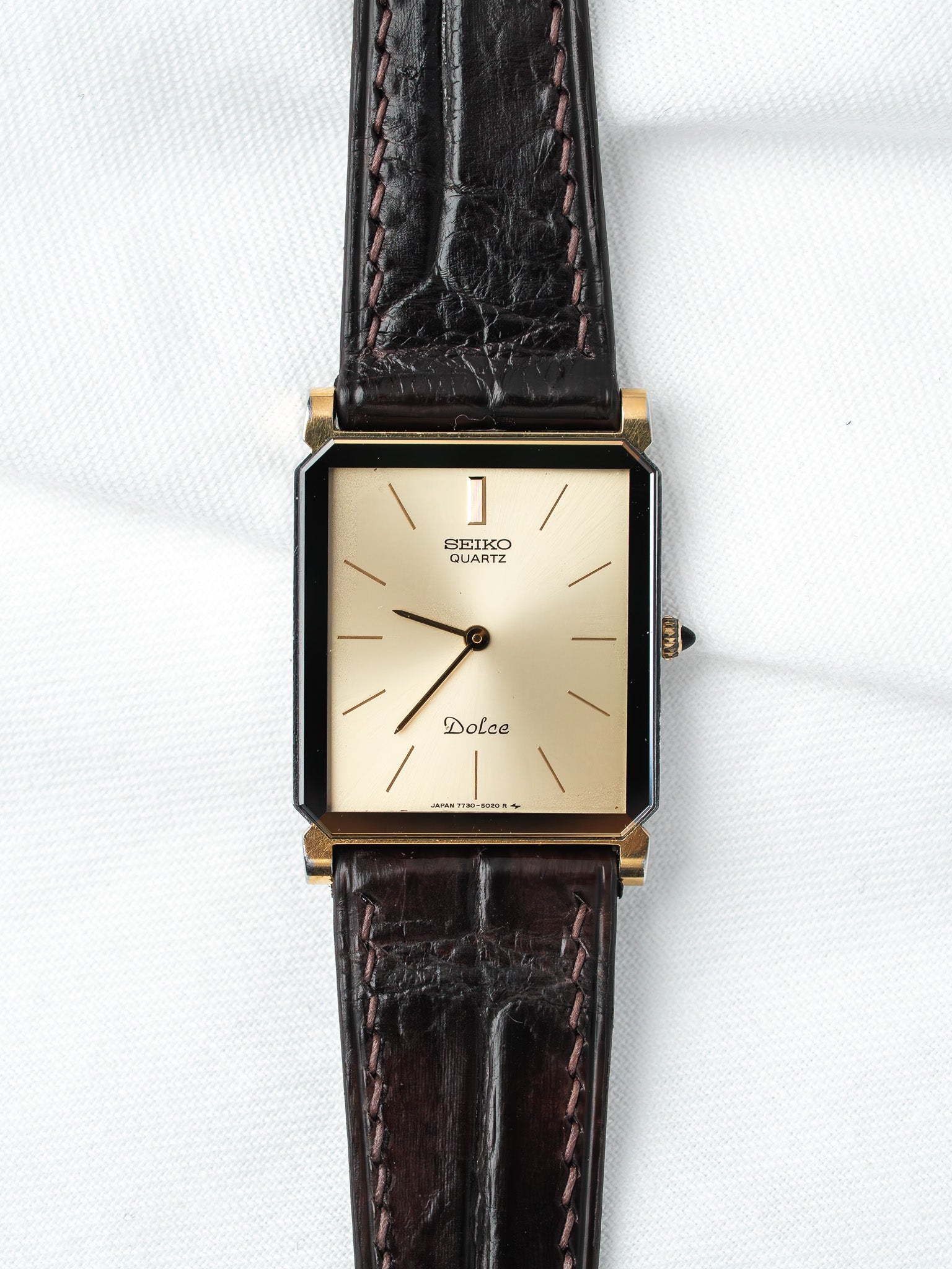 Seiko Dolce 7730-5020 Tank Two-tone | Atelier Victor