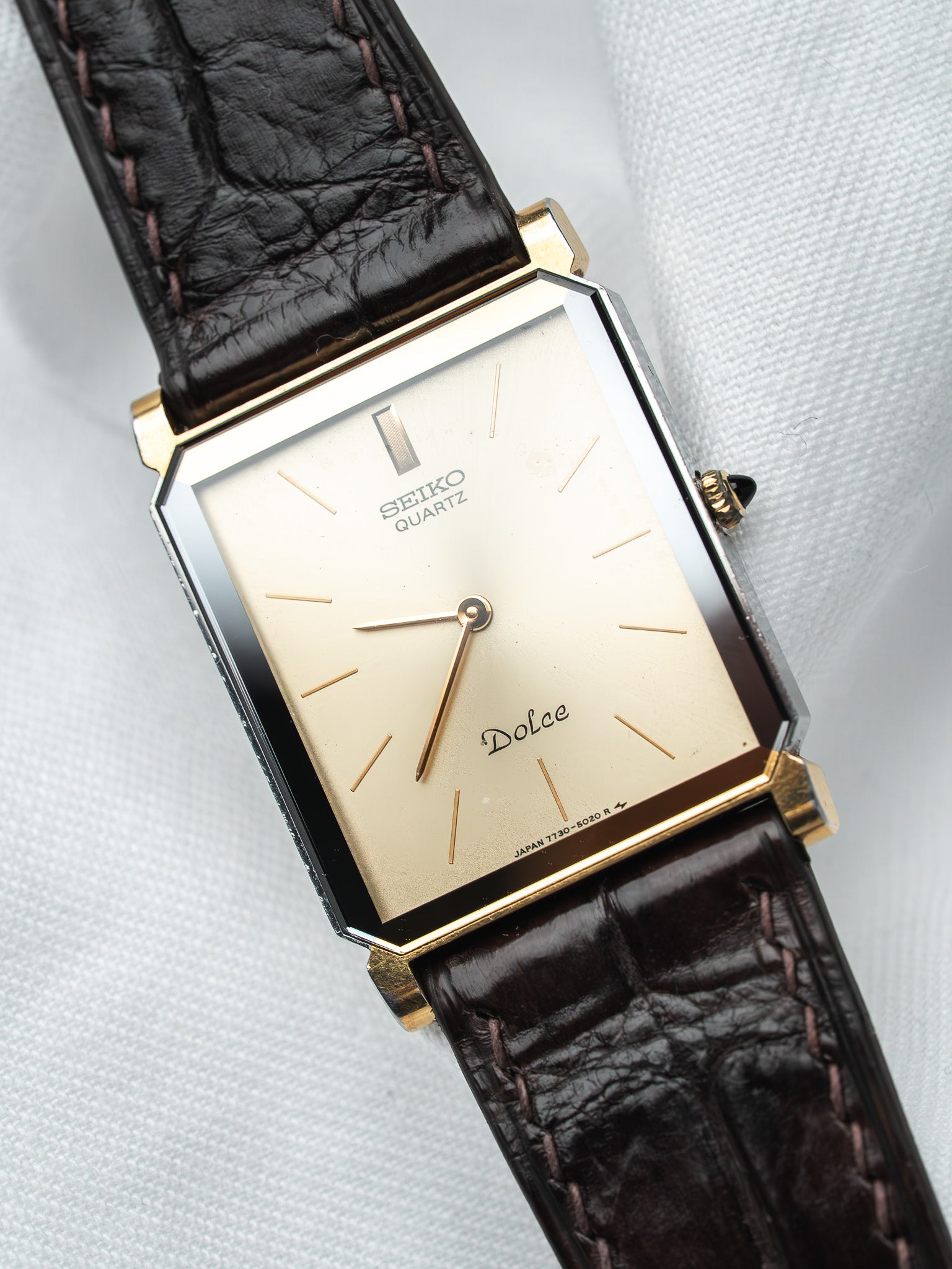 Seiko Dolce 7730-5020 Tank Two-tone | Atelier Victor