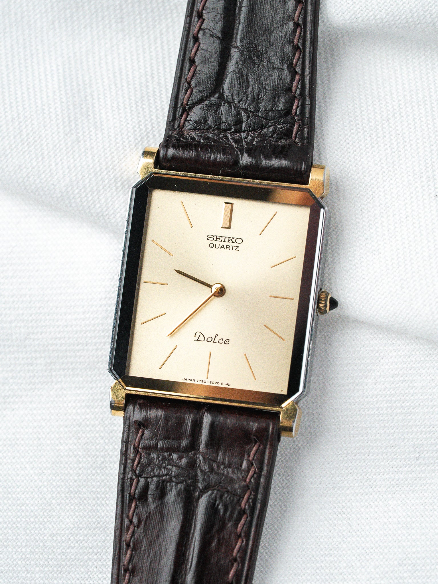 Seiko Dolce 7730-5020 Tank Two-tone | Atelier Victor