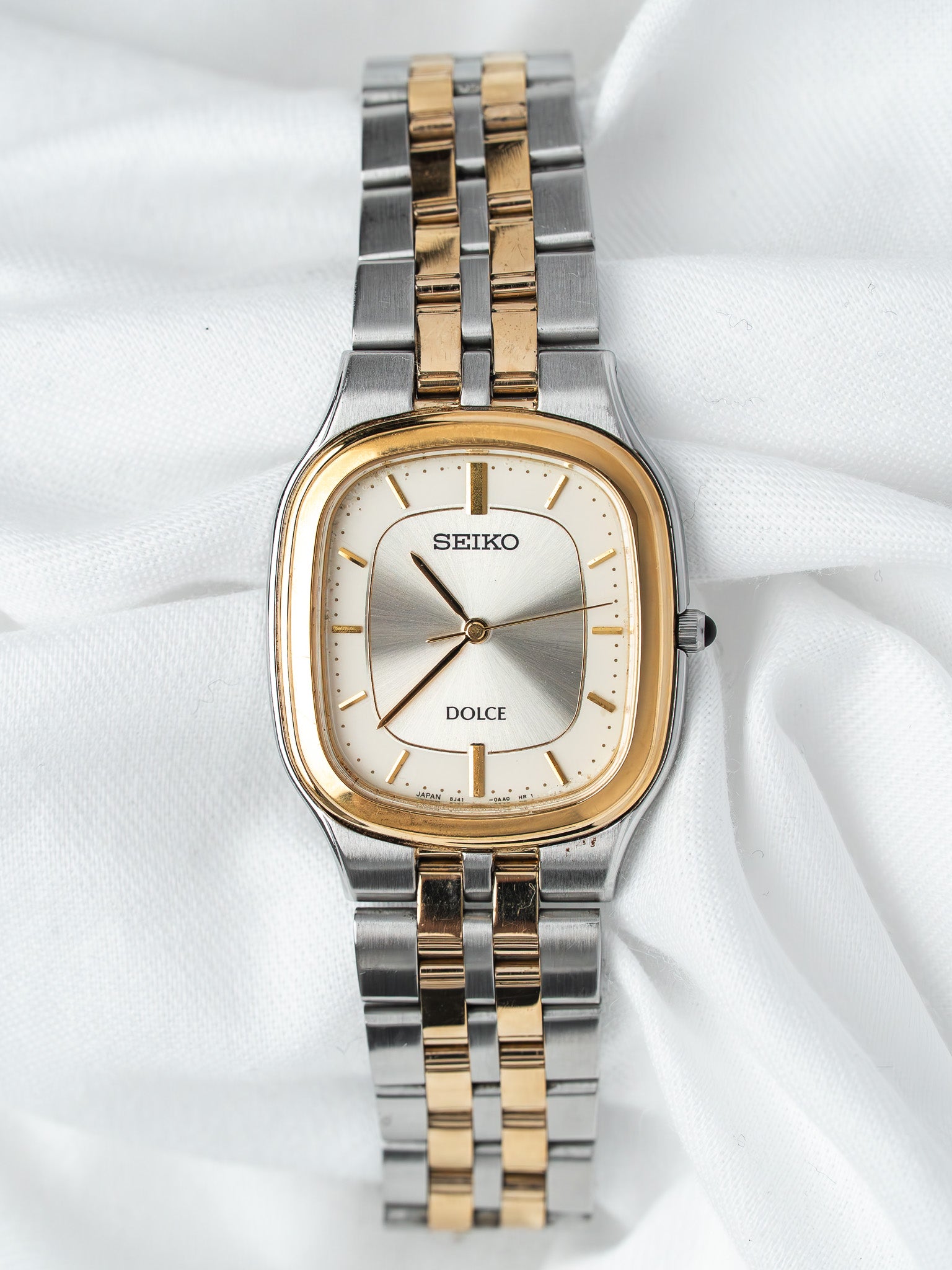 Vintage Seiko Dolce 8J41-0AA0 Two-Tone Watch — Two-Tone Dial (1997