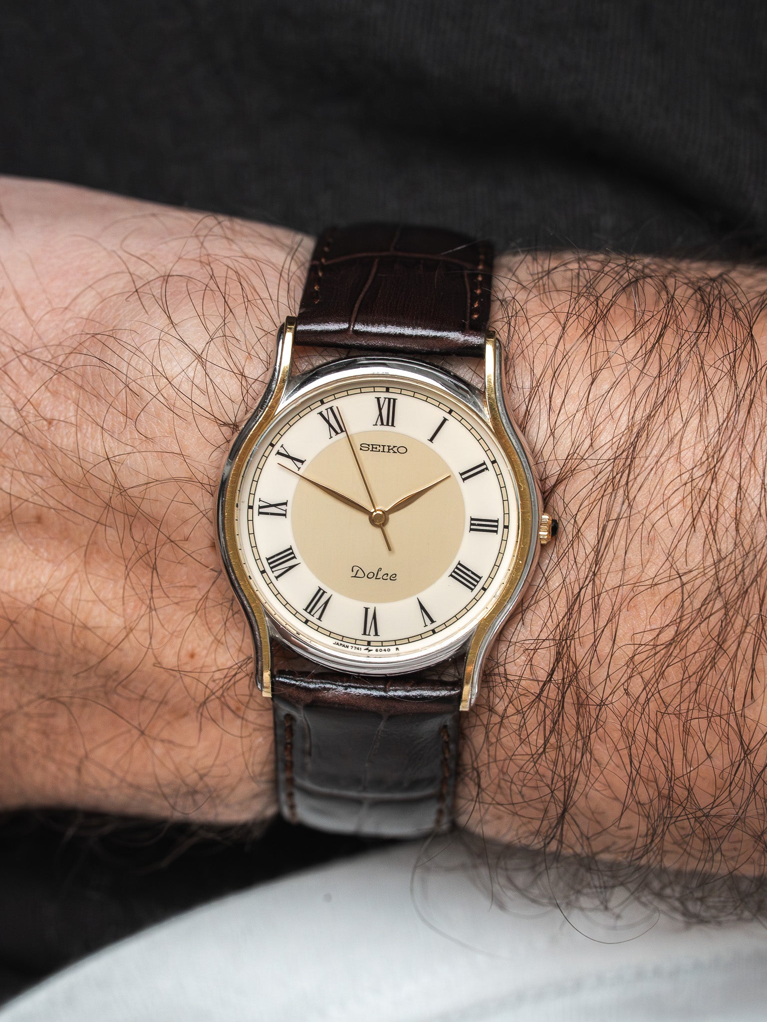 Vintage Seiko Dolce Steel Gold Roman Dial | Atelier Victor