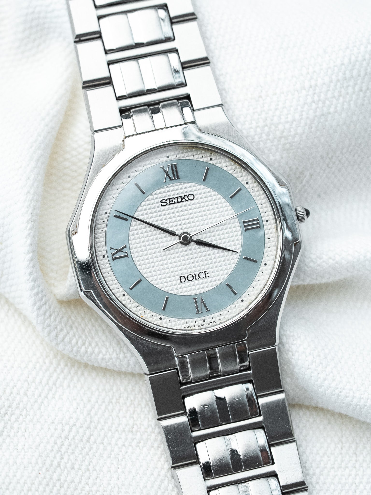 Montre Seiko Dolce Vintage - Bleu Ciel Clous de Paris (1997) - Atelier Victor