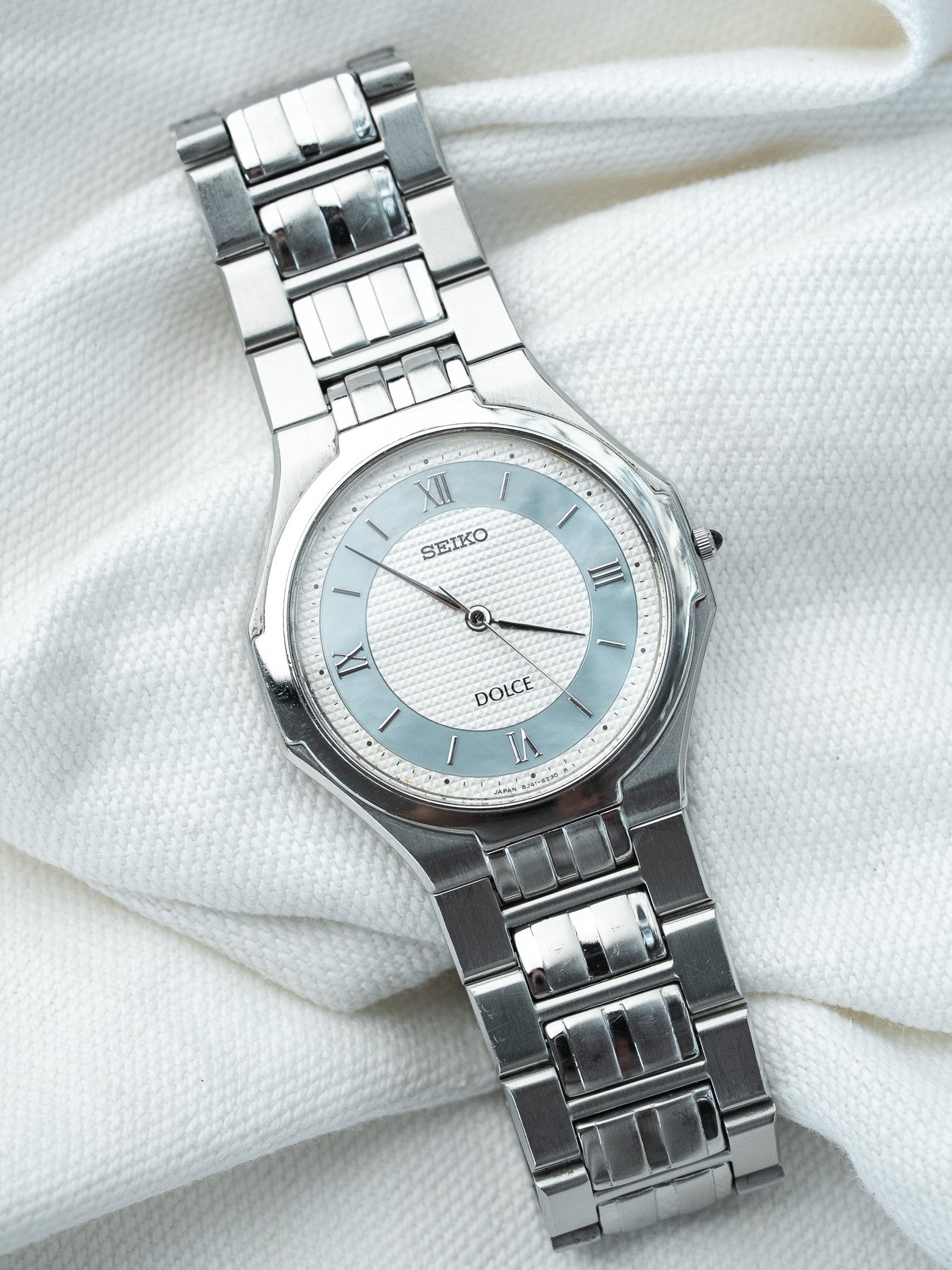 Montre Seiko Dolce Vintage - Bleu Ciel Clous de Paris (1997) - Atelier Victor