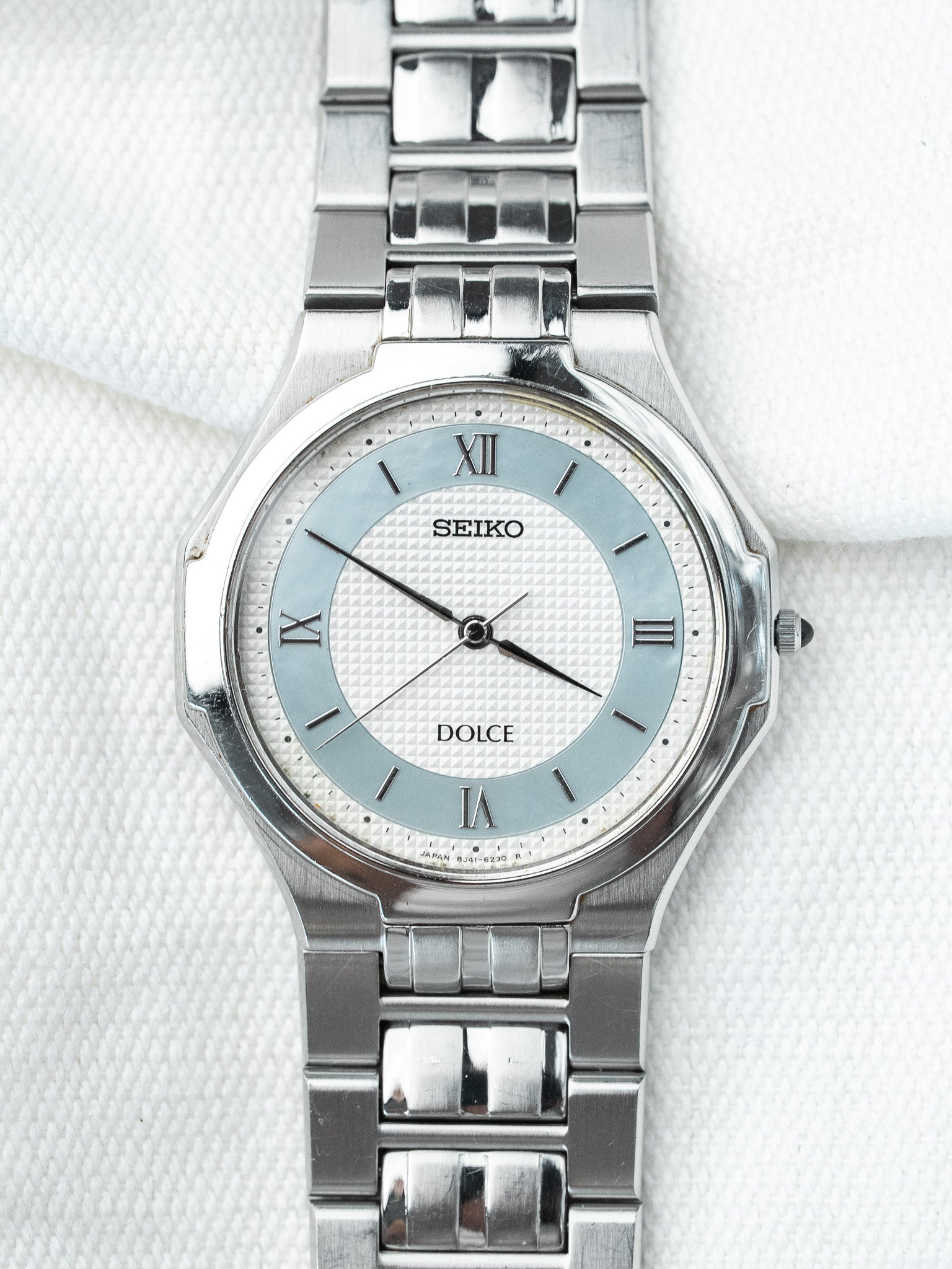 Montre Seiko Dolce Vintage - Bleu Ciel Clous de Paris (1997) - Atelier Victor