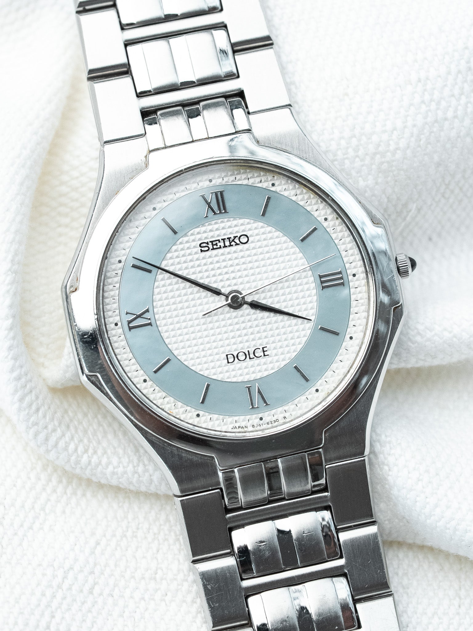 Montre Seiko Dolce Vintage - Bleu Ciel Clous de Paris (1997) - Atelier Victor