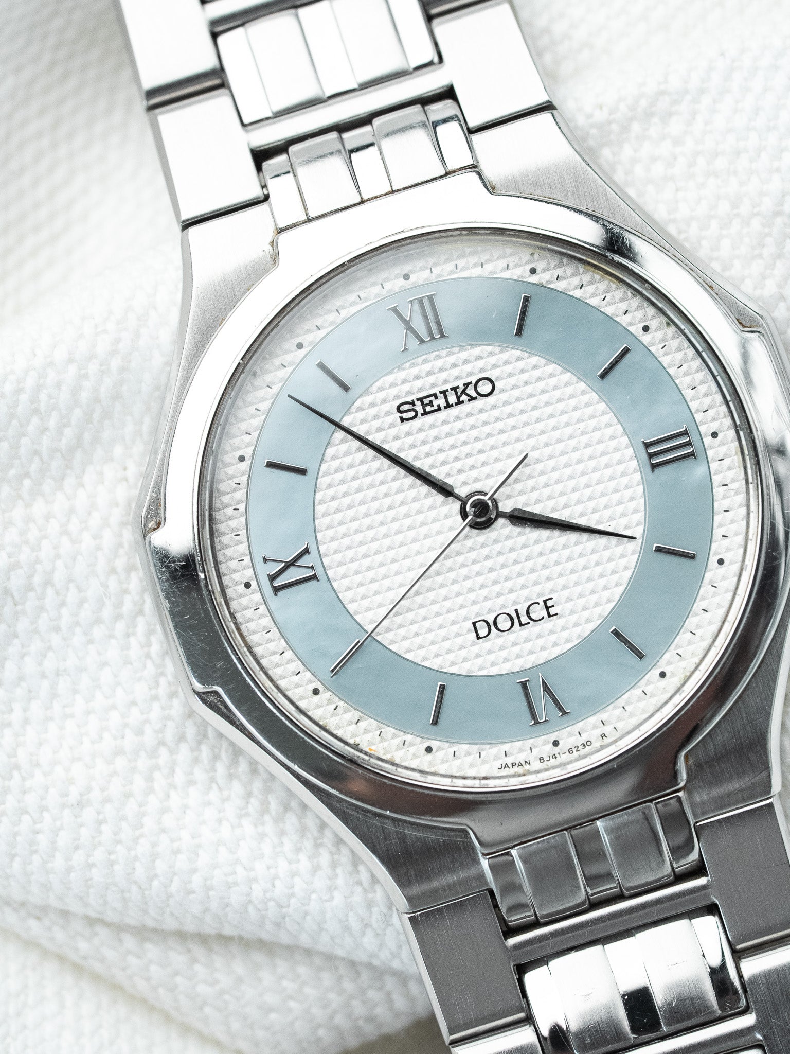 Montre Seiko Dolce Vintage - Bleu Ciel Clous de Paris (1997) - Atelier Victor