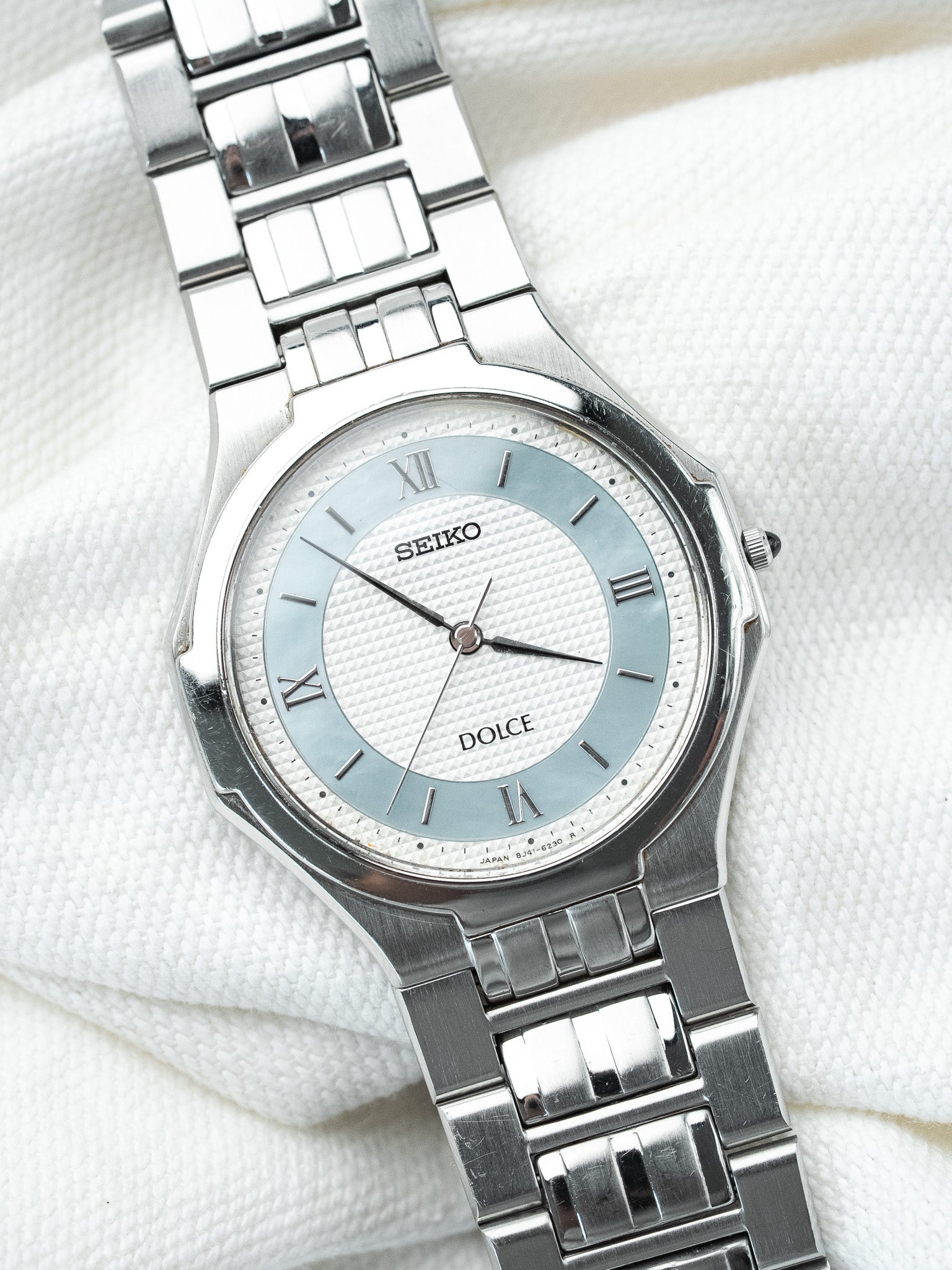 Montre Seiko Dolce Vintage - Bleu Ciel Clous de Paris (1997) - Atelier Victor