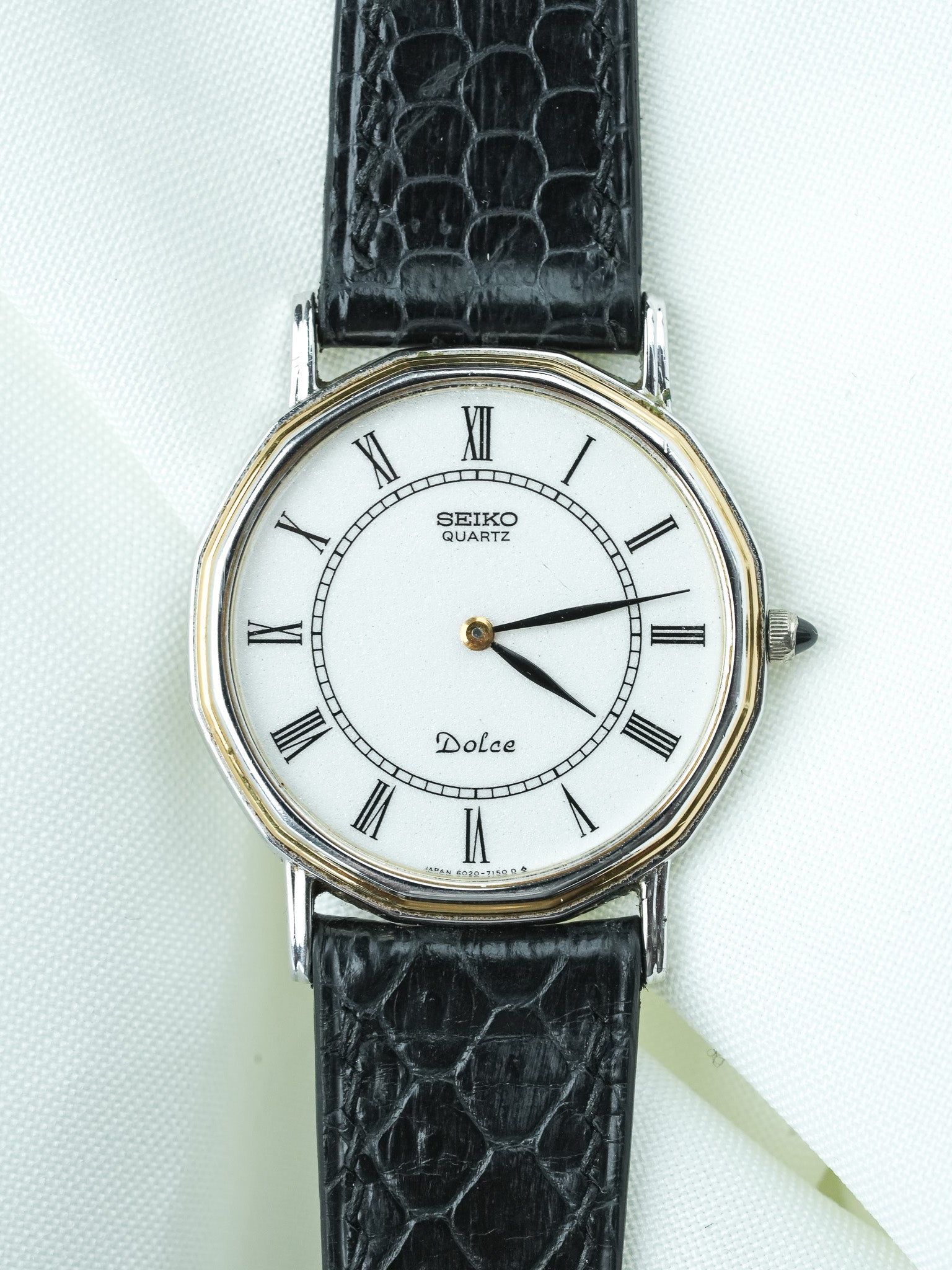 Vintage Seiko Dolce Watch - Octagonal Roman Numeral White Dial