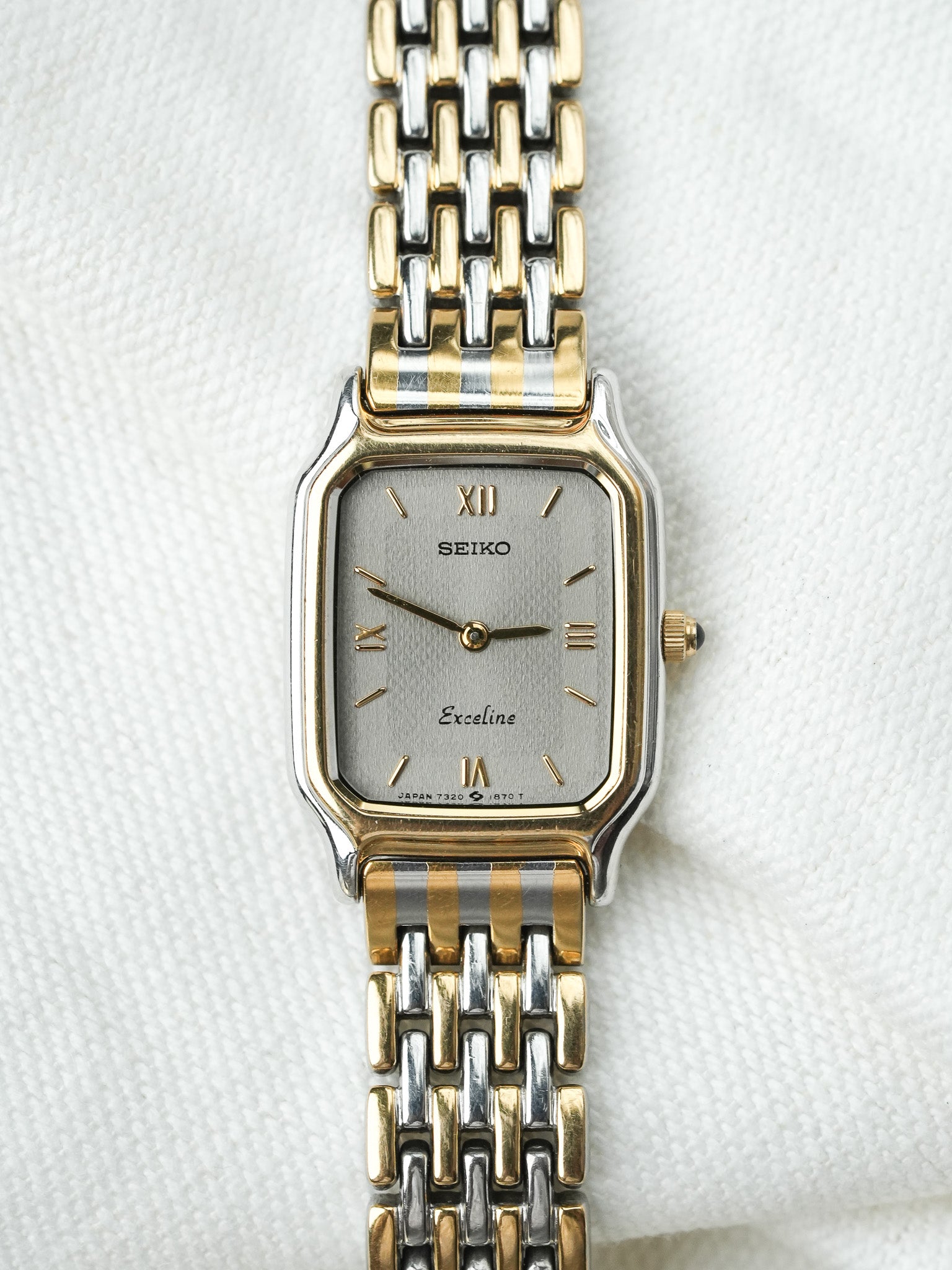 Vintage Exceline Seiko watch - Steel Mesh Yellow Gold (1988
