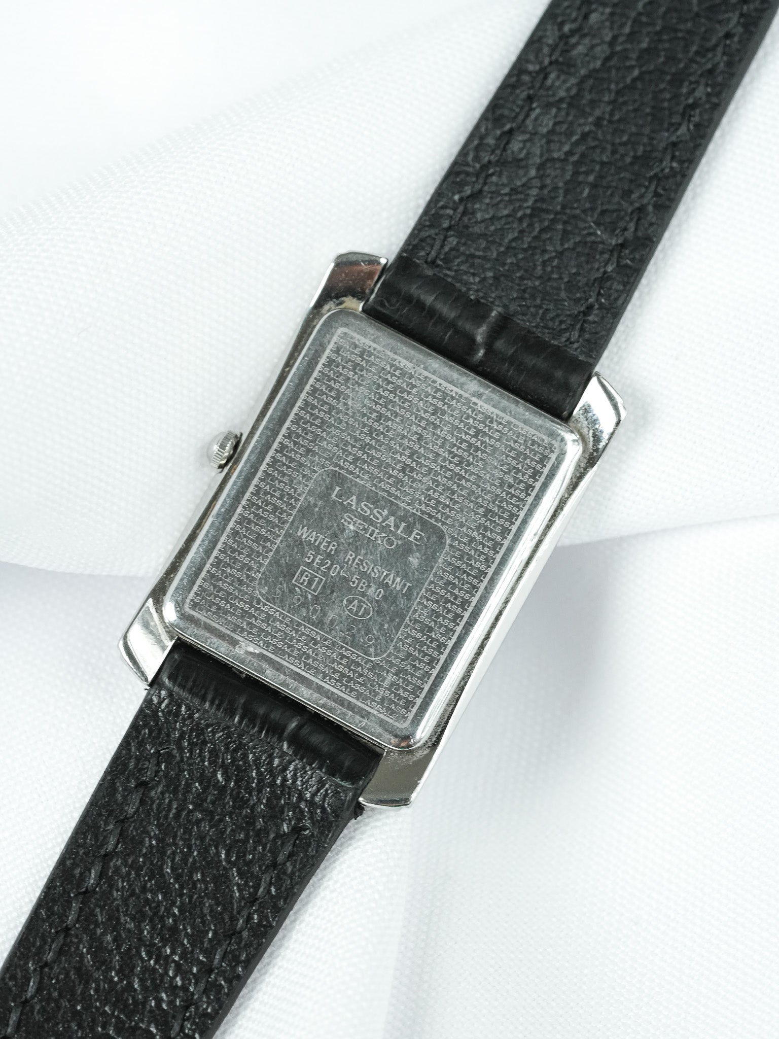 Винтажные часы Seiko Lassale — Tank из чернёной стали (1995) 