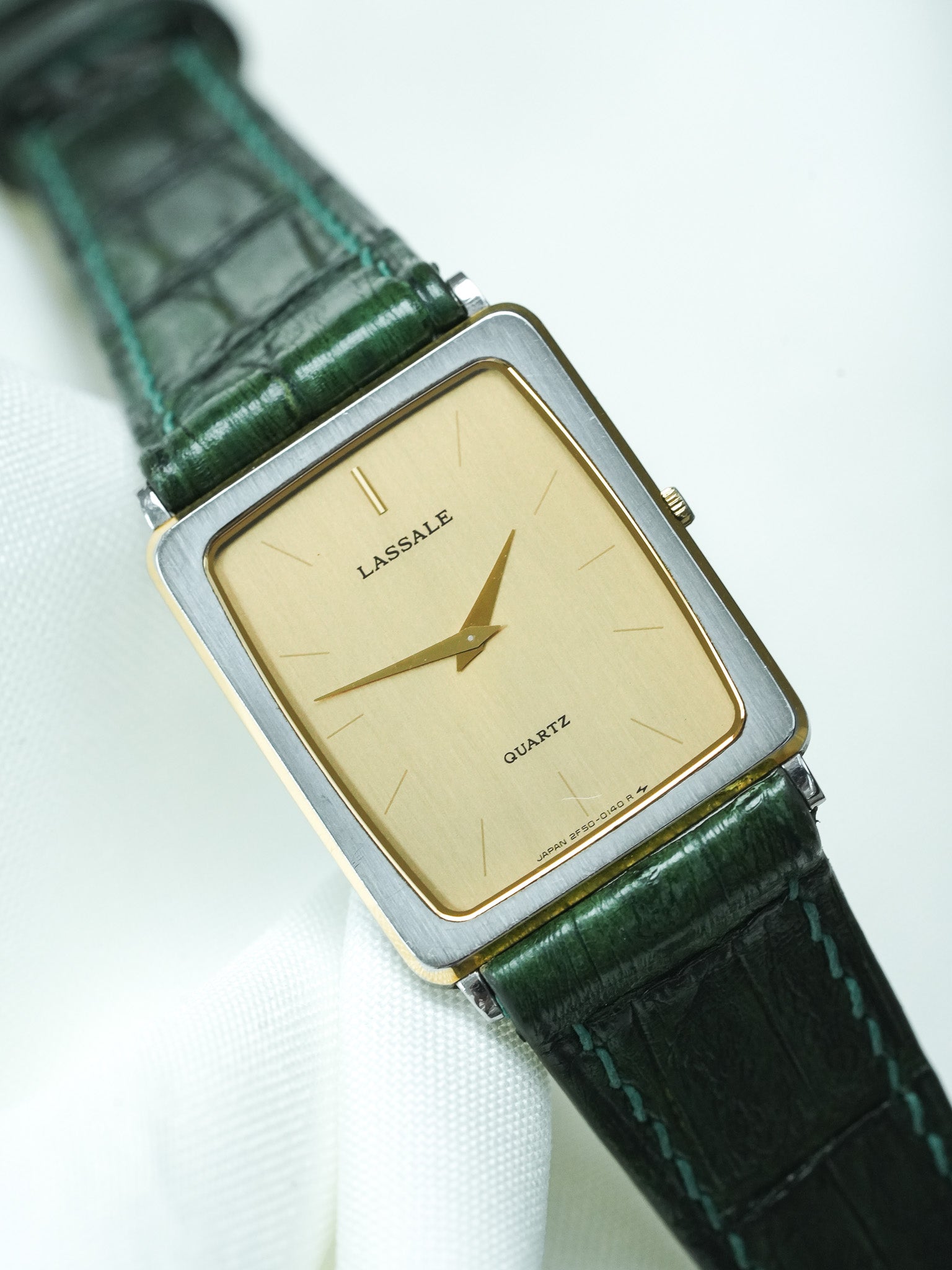 Montre Seiko Lassale Vintage - Tank Extra plate Acier Or (1984) - Atelier Victor