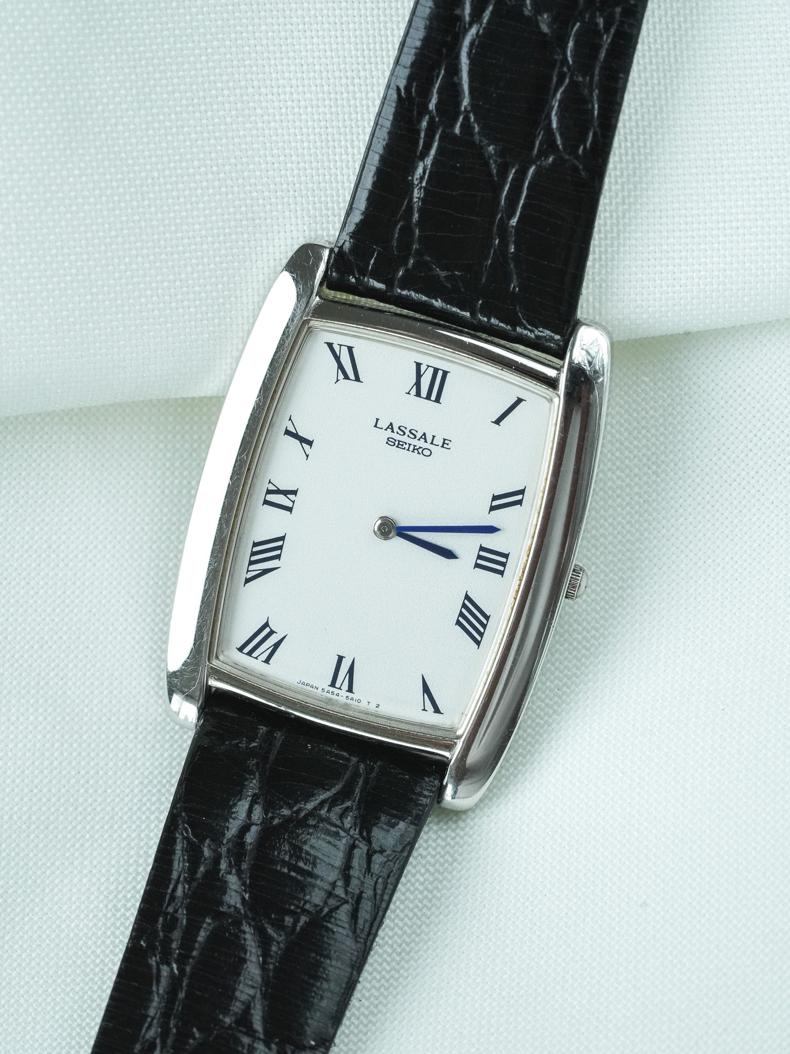 Montre Seiko Lassale Vintage - Tonneau Acier Index Bleu (1985) - Atelier Victor