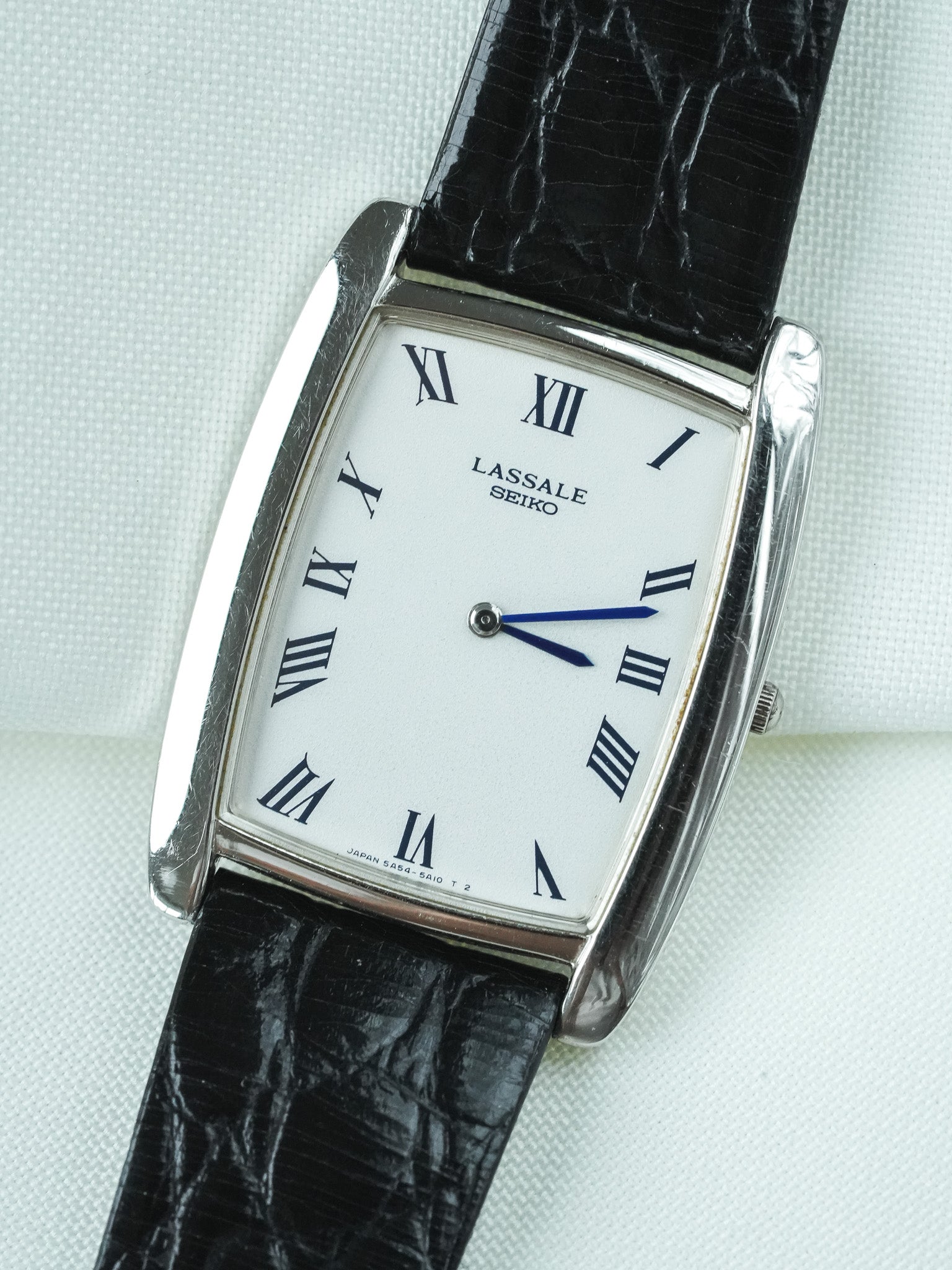 Montre Seiko Lassale Vintage - Tonneau Acier Index Bleu (1985) - Atelier Victor