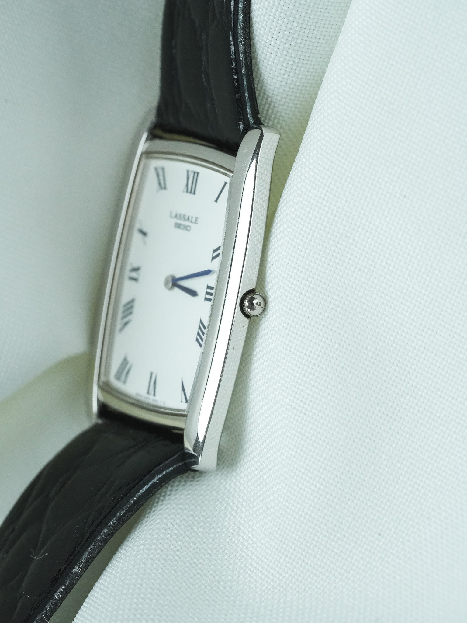 Montre Seiko Lassale Vintage - Tonneau Acier Index Bleu (1985) - Atelier Victor