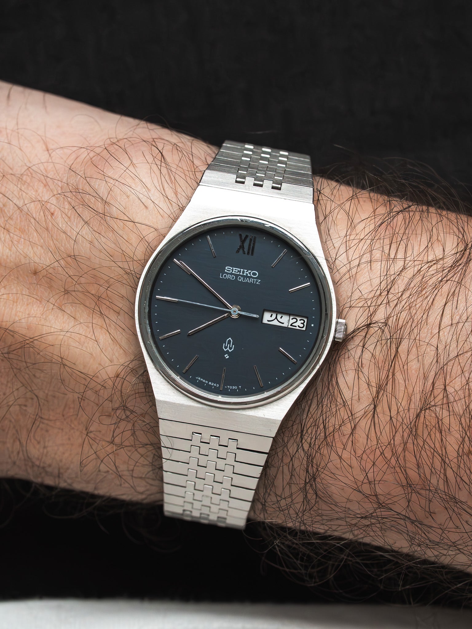 Vintage Seiko Lord Quartz 8243-5000 Stainless Steel — Canard (1979