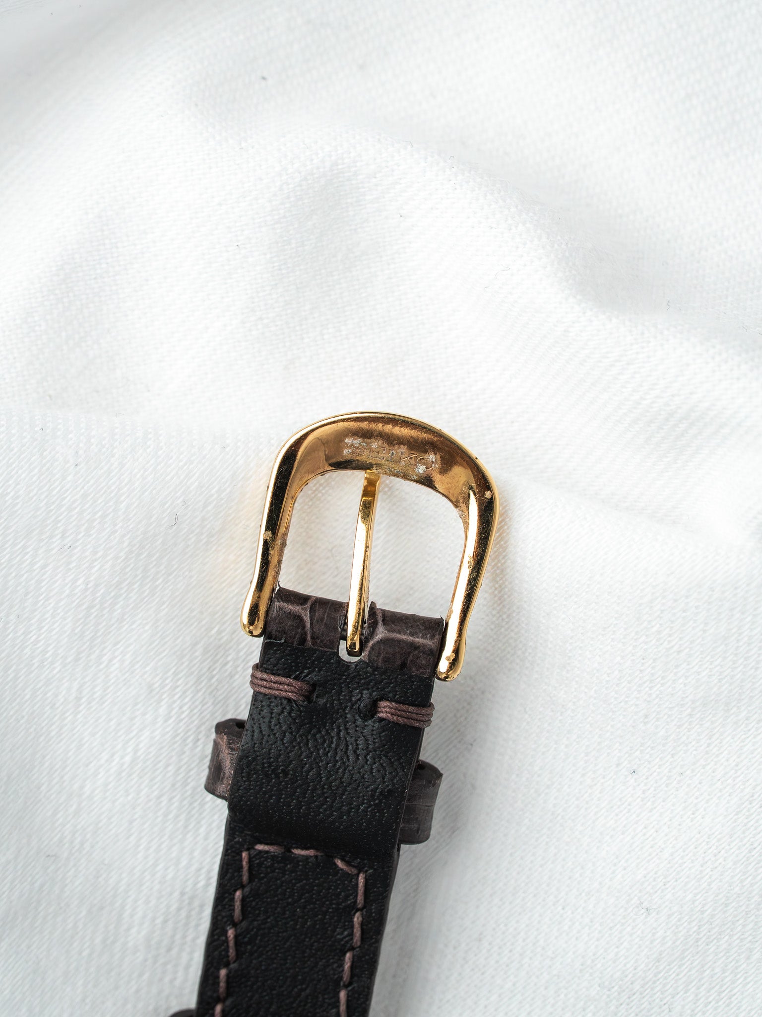 Montre Seiko Noie Dual Time 1E20-3A00 Plaqué Or — Tonneau (1995)