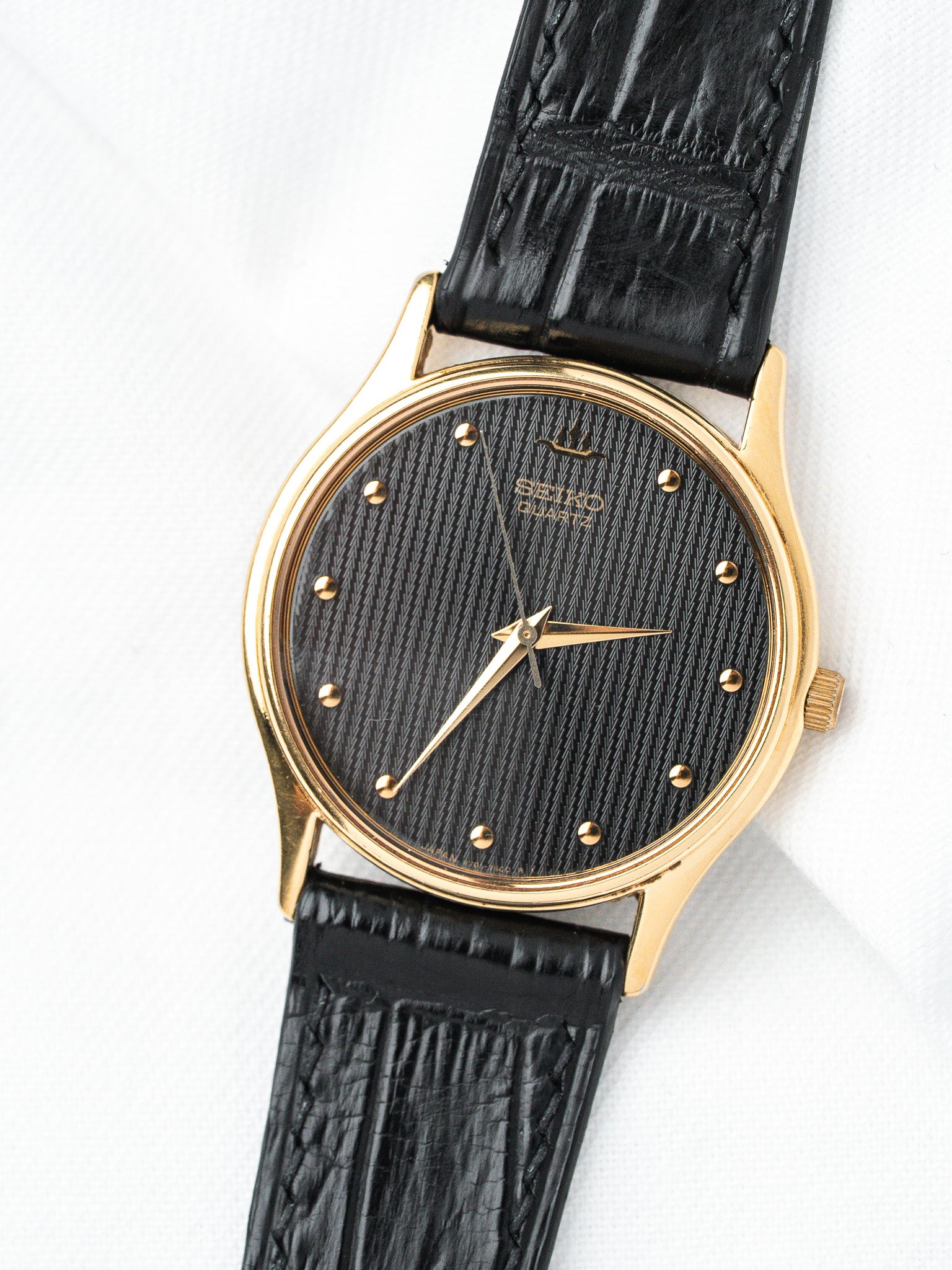 Orologio Seiko Rotondo V701-7020 — Quadrante Nero Tapisserie (1993) 