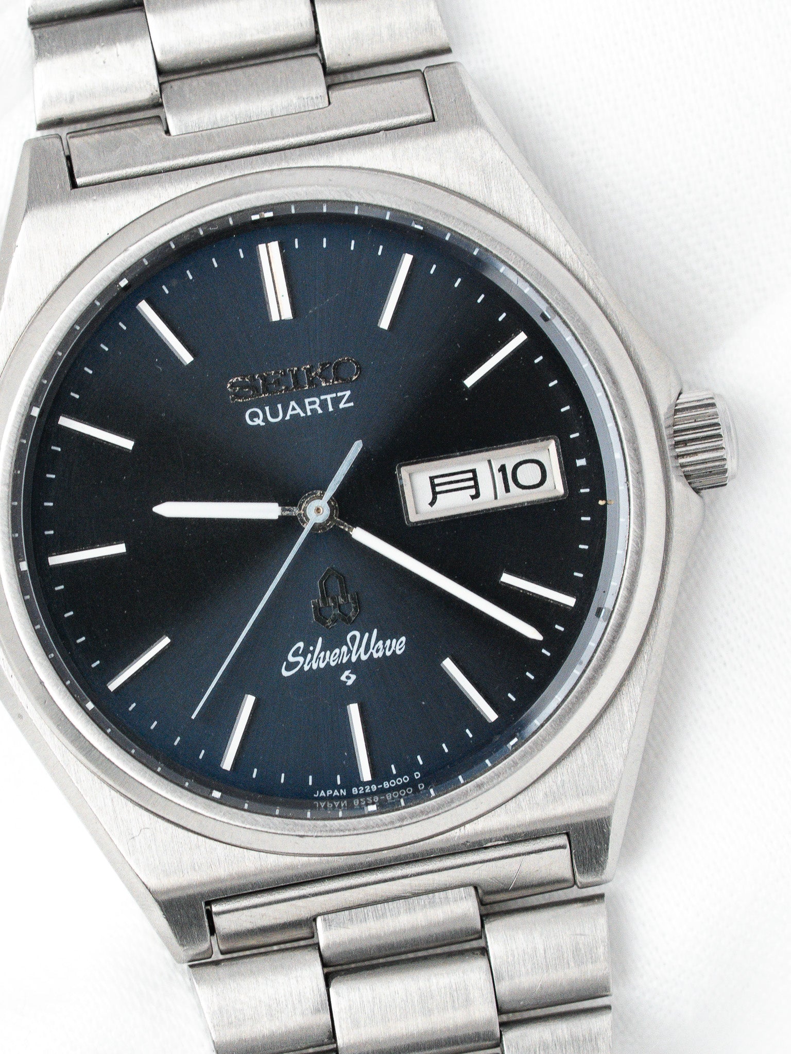 Vintage Seiko SilverWave Quartz — Blue Dial Day-Date (1981