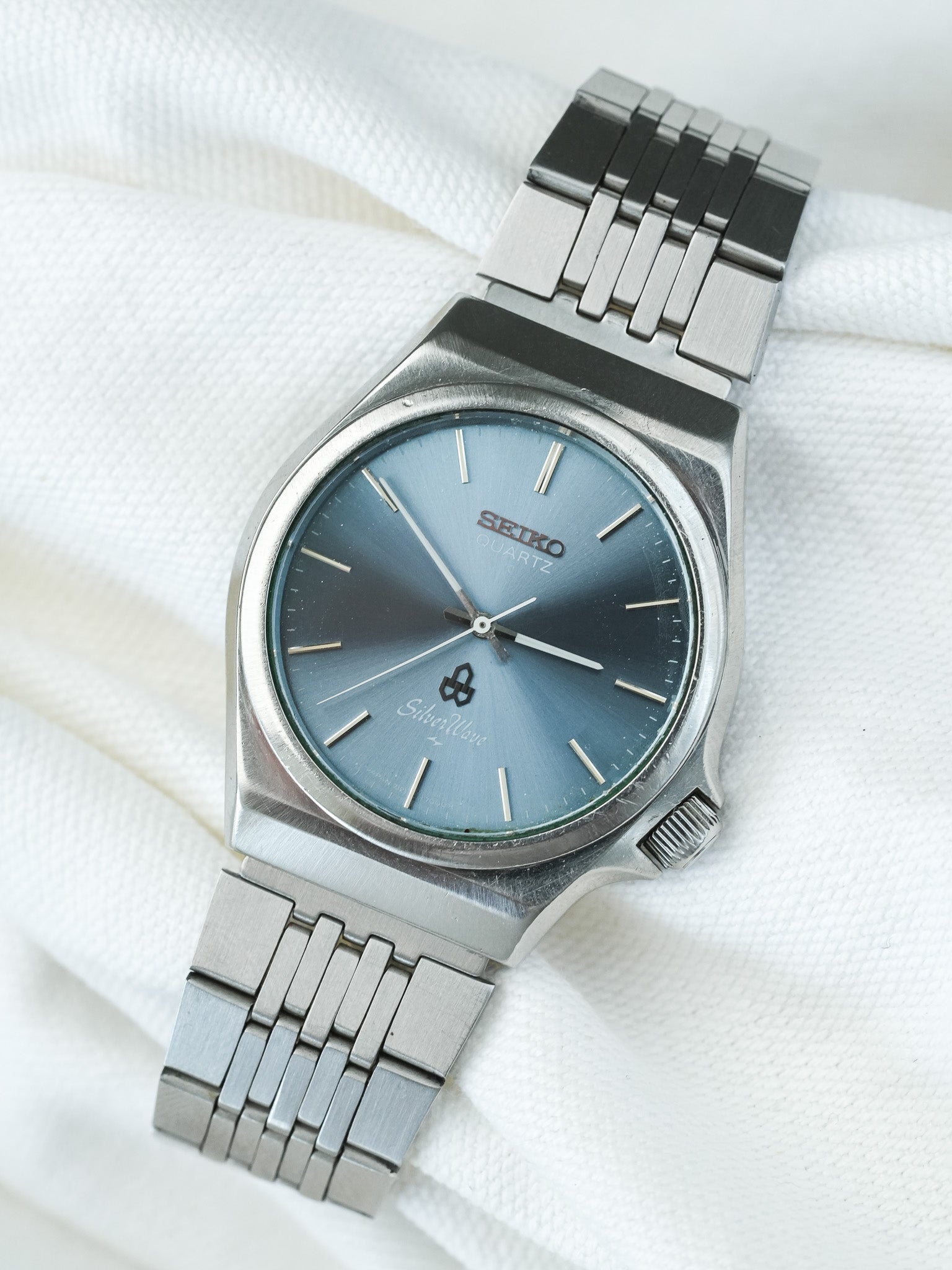 Montre Seiko Silverwave Vintage - Acier Bleu Ensoleillé (1979) - Atelier Victor