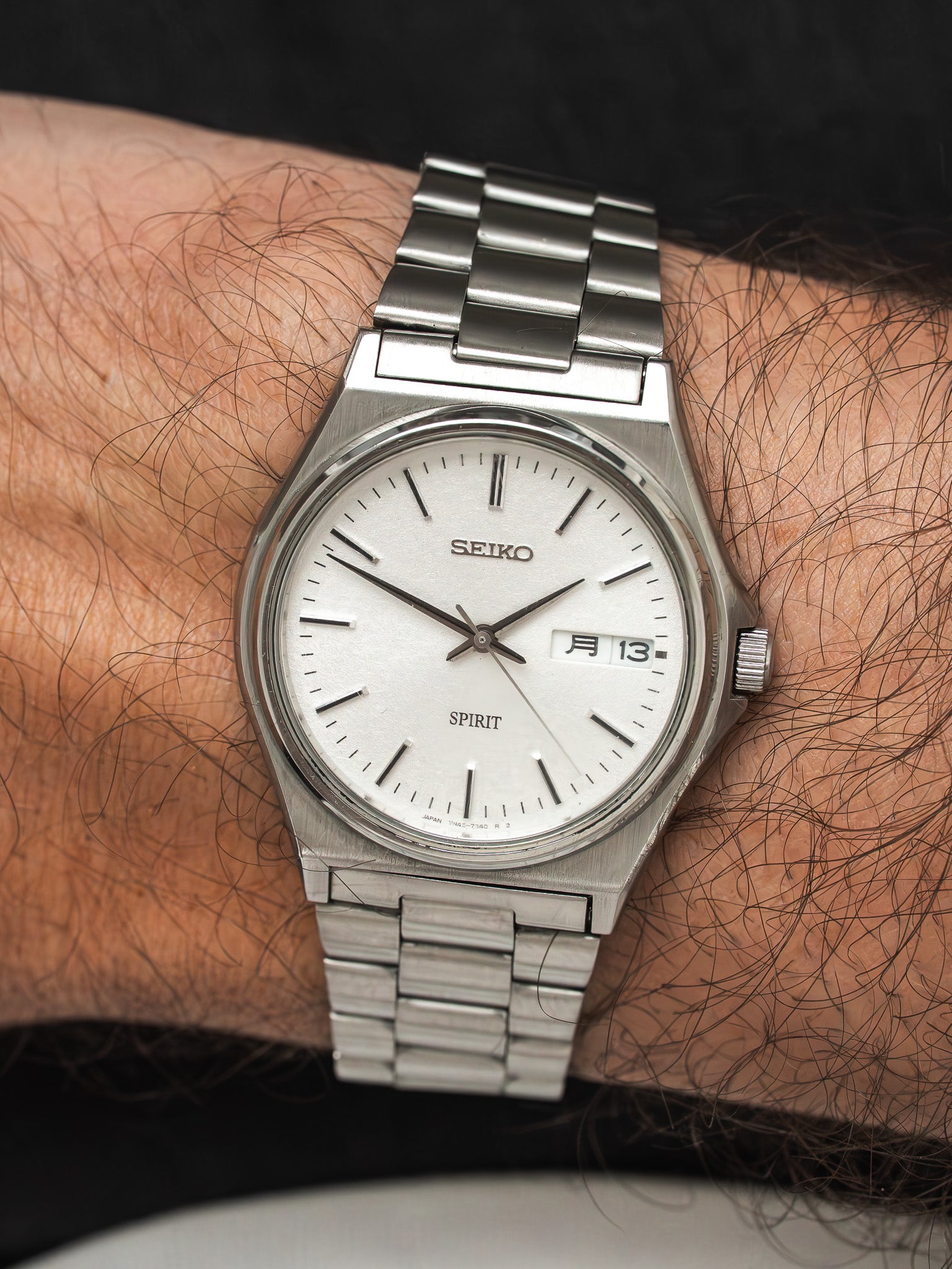 Montre Seiko Spirit 7N43-7180 Acier — Jour Kanji Date (2000s)