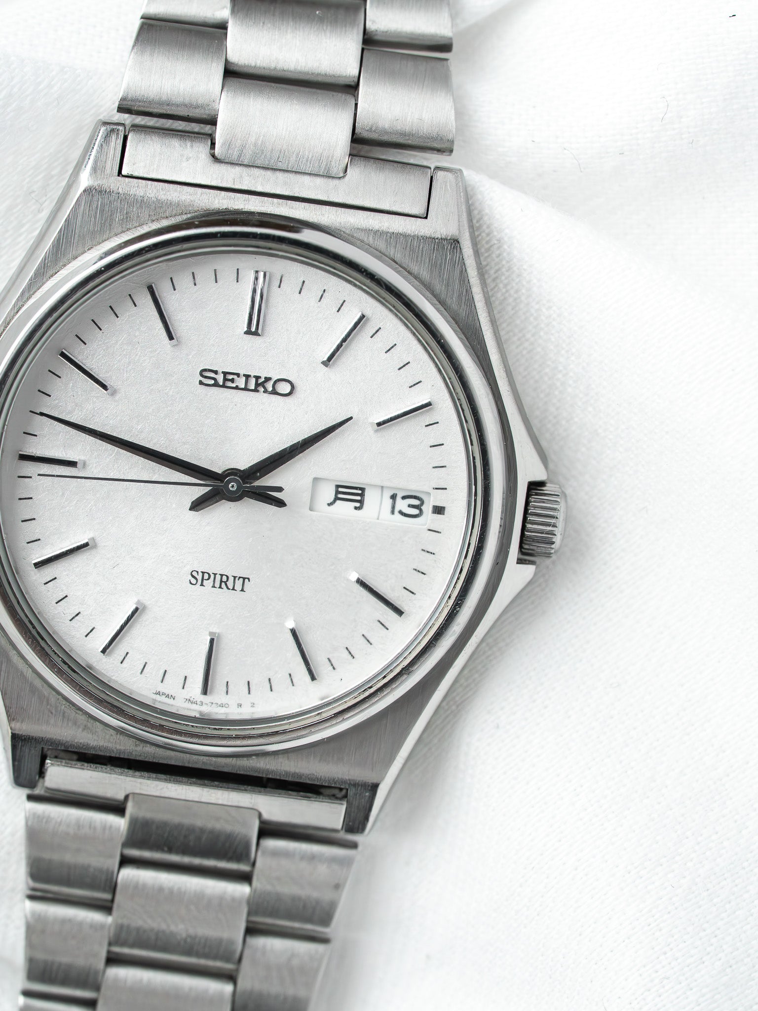 Montre Seiko Spirit 7N43-7180 Acier — Jour Kanji Date (2000s)