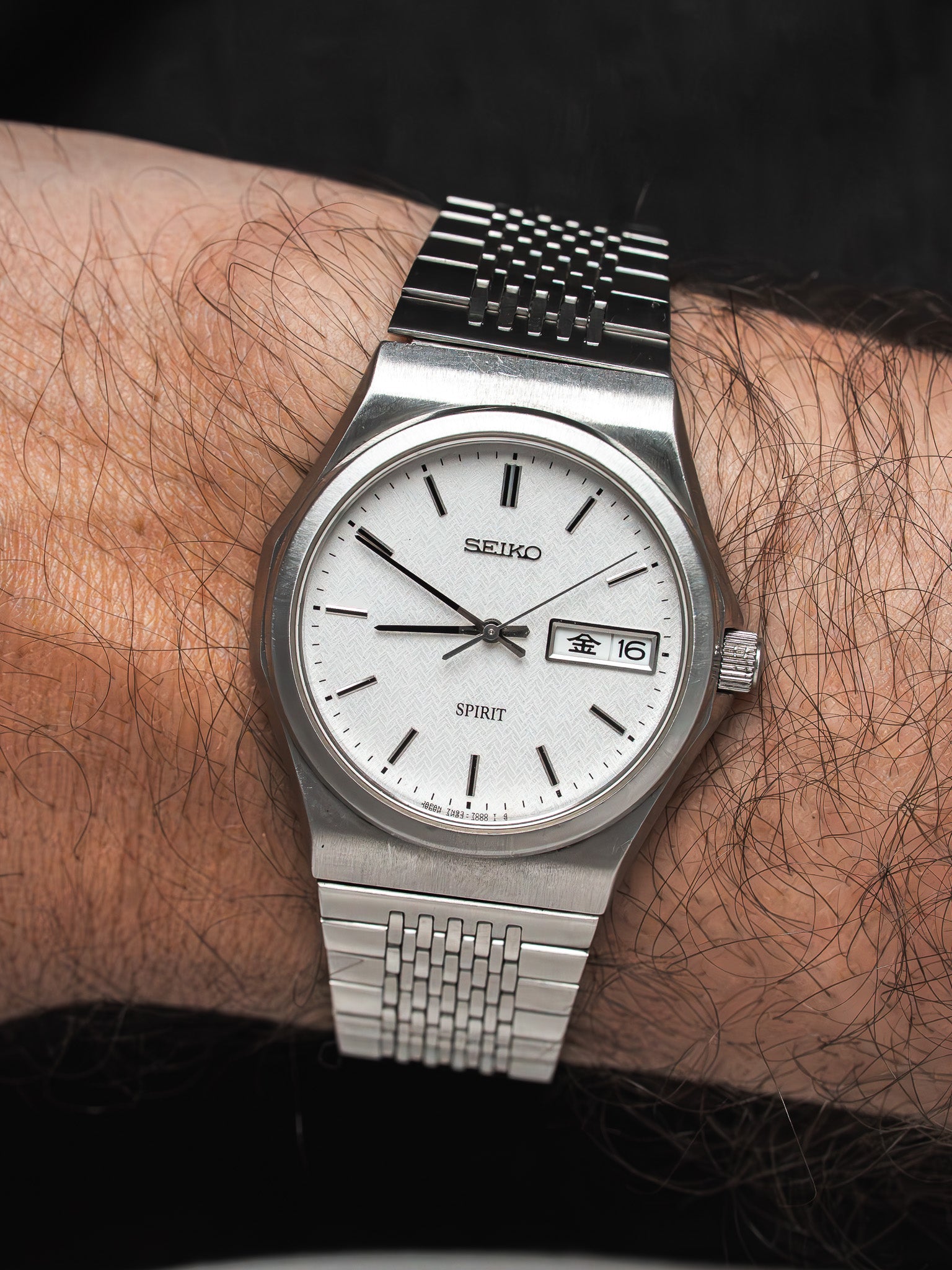 Montre Seiko Spirit 7N93-7000 Acier — Cadran Tissé (1997)