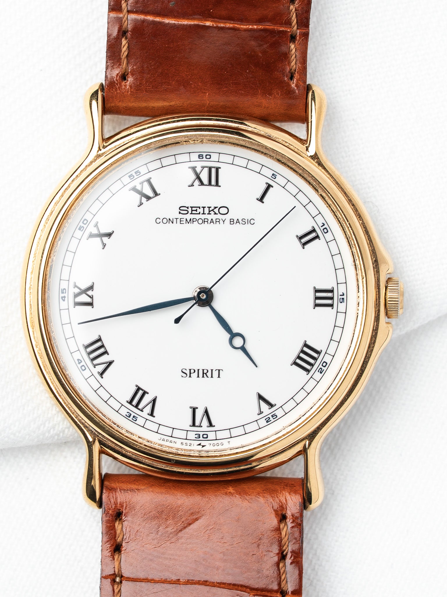 Montre Seiko Spirit Vintage Plaqué Or — Trotteuse Glissante (1989)