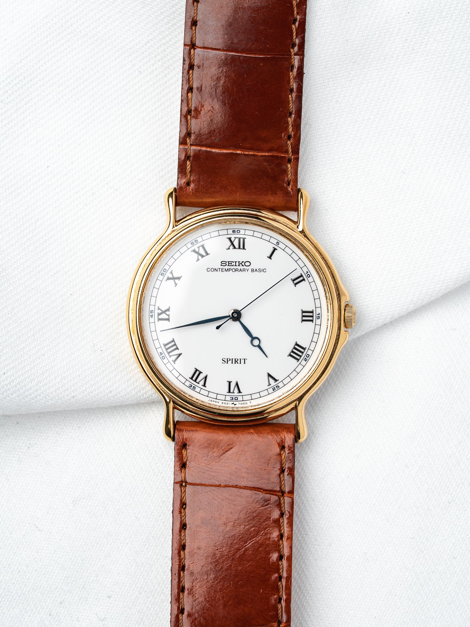 Montre Seiko Spirit Vintage Plaqué Or — Trotteuse Glissante (1989)