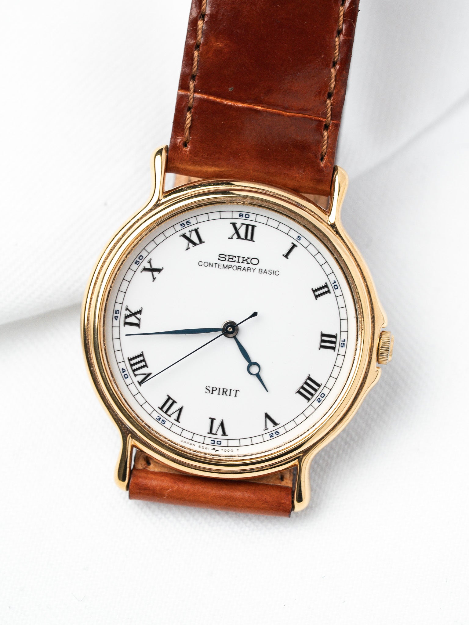 Montre Seiko Spirit Vintage Plaqué Or — Trotteuse Glissante (1989)