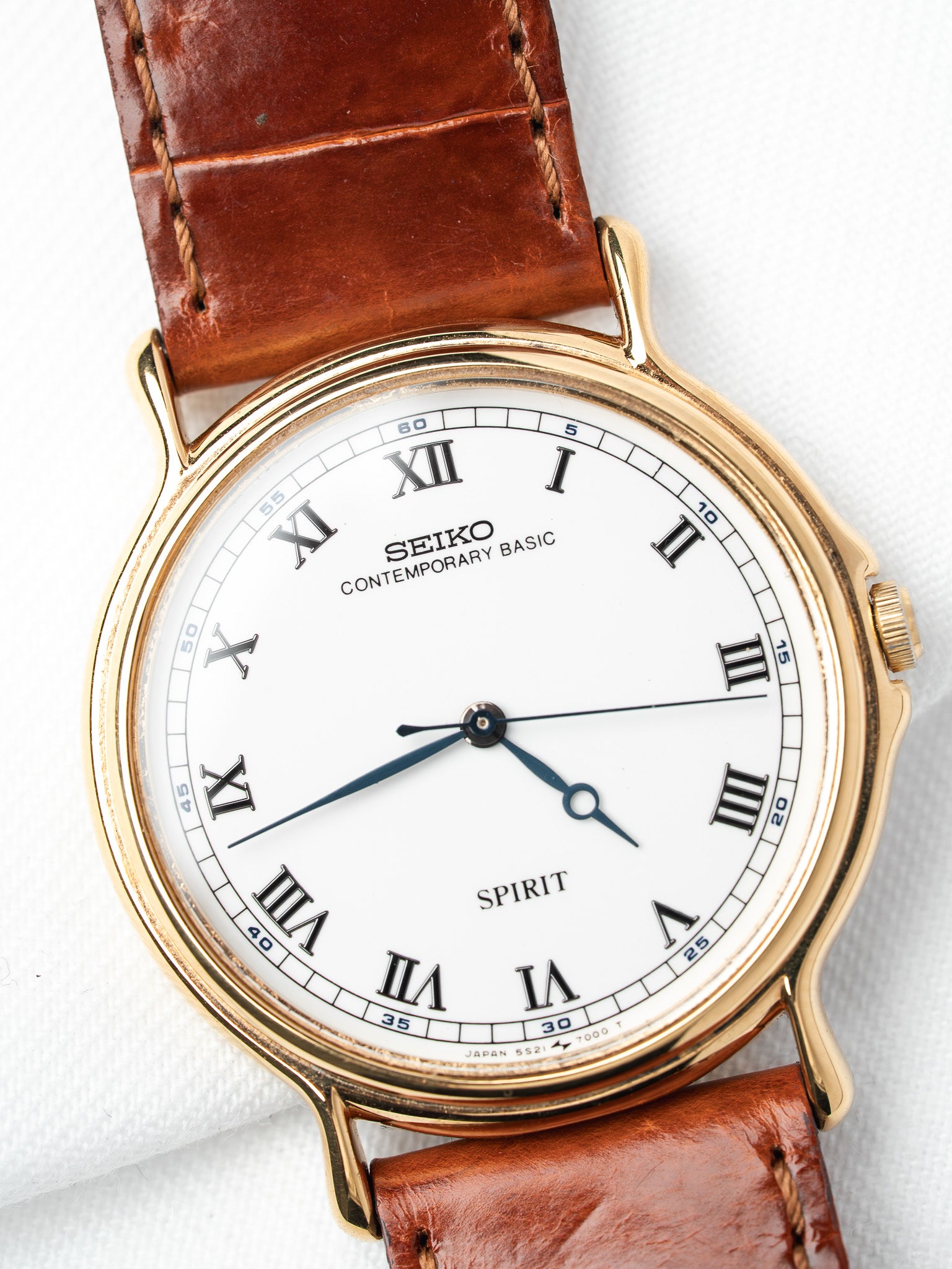 Montre Seiko Spirit Vintage Plaqué Or — Trotteuse Glissante (1989)
