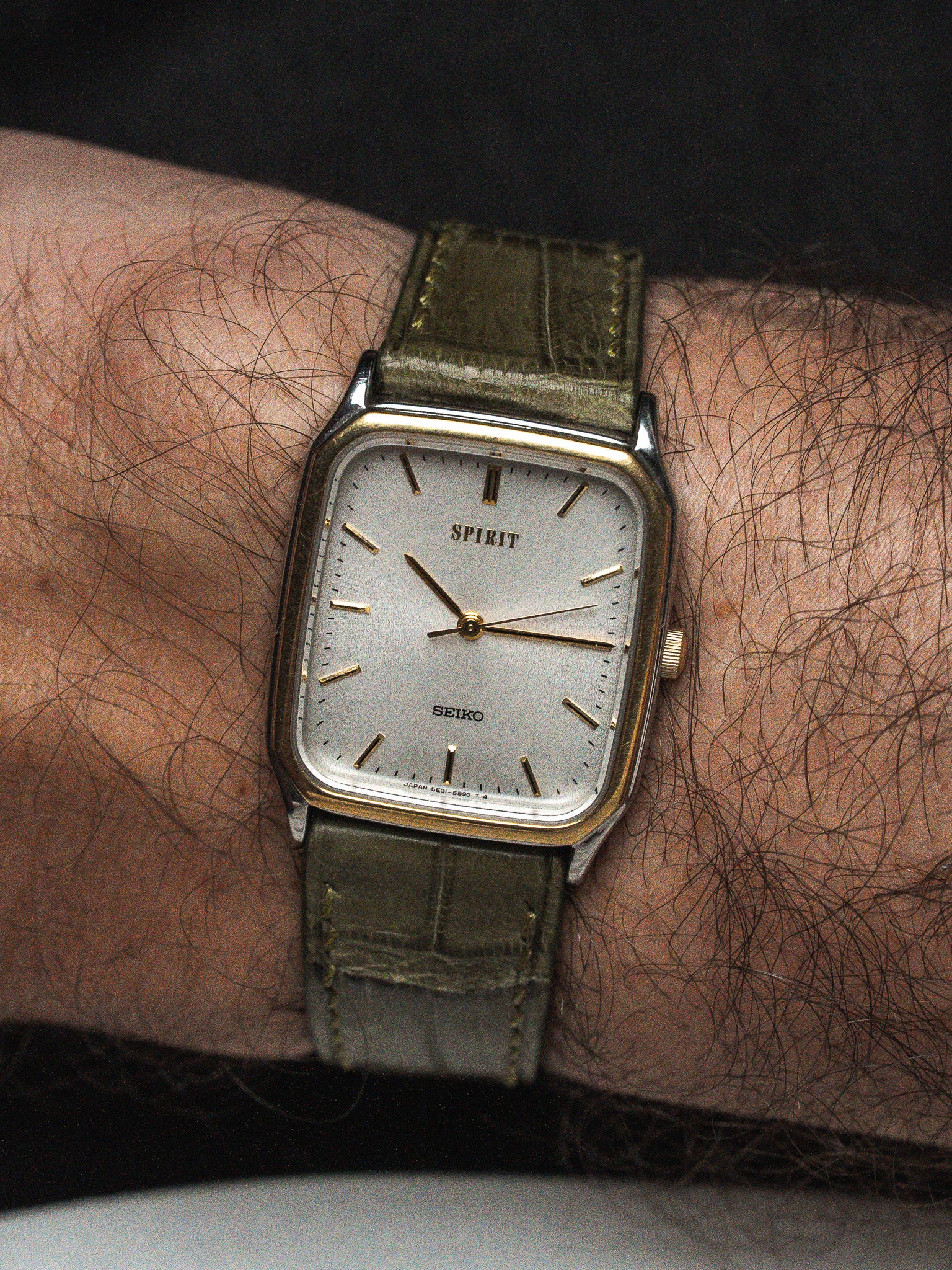 Montre Seiko Tank Spirit 5E31-5B50 Bicolore — Cadran Sablé (1994