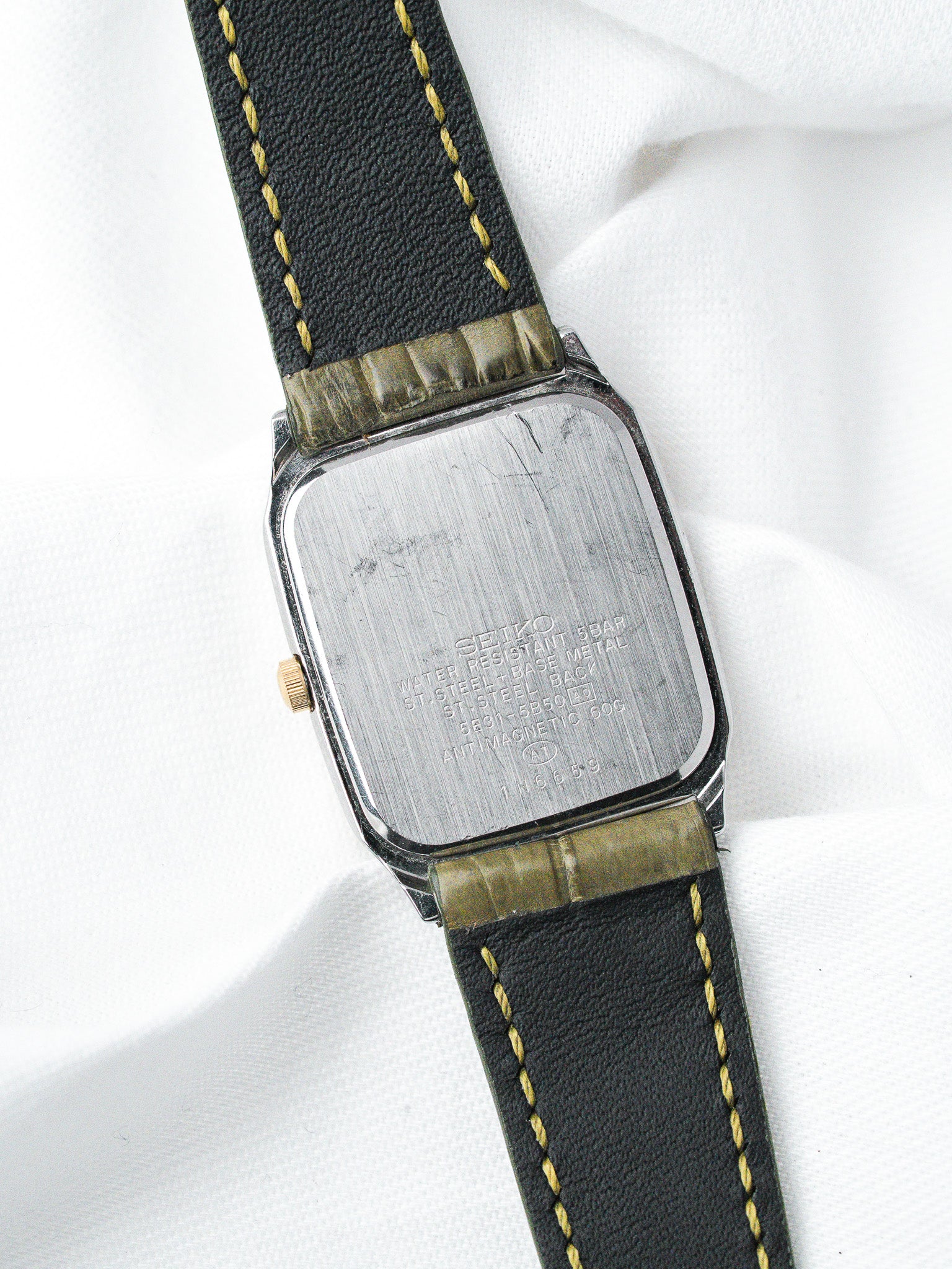 Seiko Tank Spirit Watch 5E31-5B50 Two-Tone — Sandblasted Dial