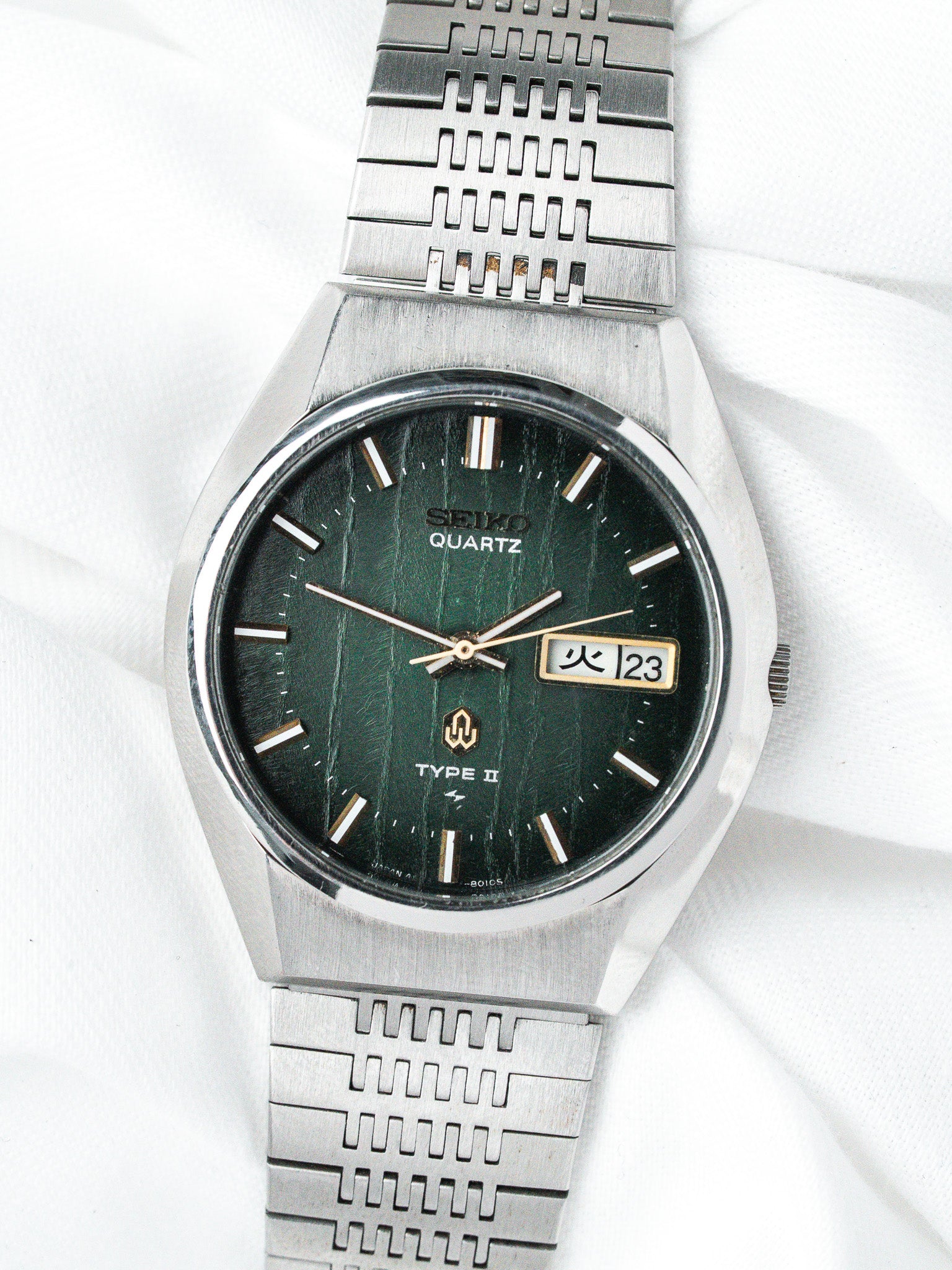 Vintage Seiko Type II Watch — Green Dial (1976) - Atelier Victor