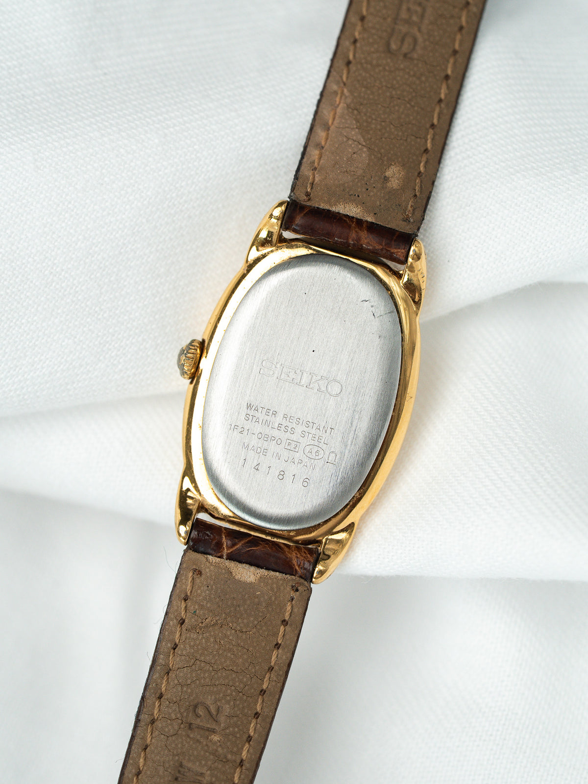 Fondo de caja de acero - Reloj Seiko 1F21-0BP0 Vintage Mujer - Atelier Victor