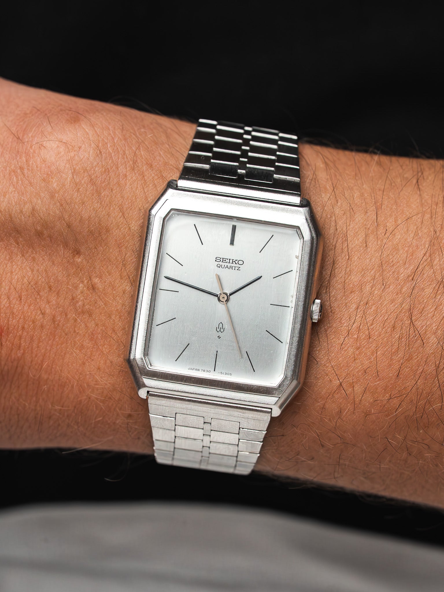 Montre Seiko Vintage 7830-5130 — Tank Acier Intégré (1989)